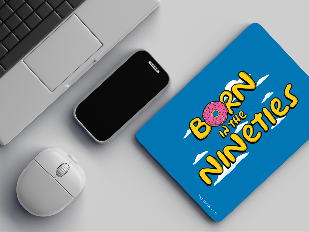 "BORN IN NINETIES" Mousepad Enhance Your Workspace with Style