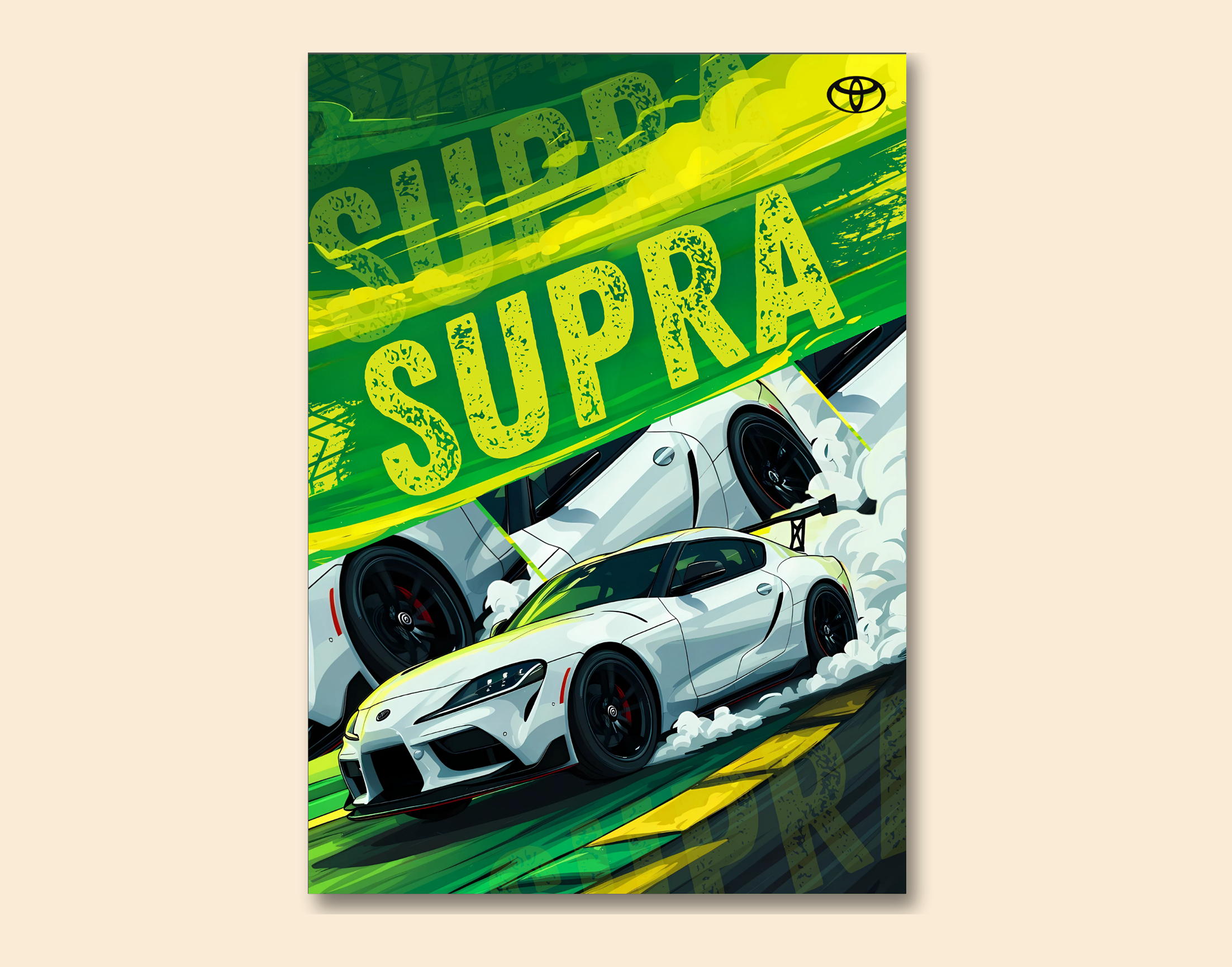 "SUPRA- THE LEGEND"- Shiny & Sturdy Metallic Poster  Art That Pops & Sticks