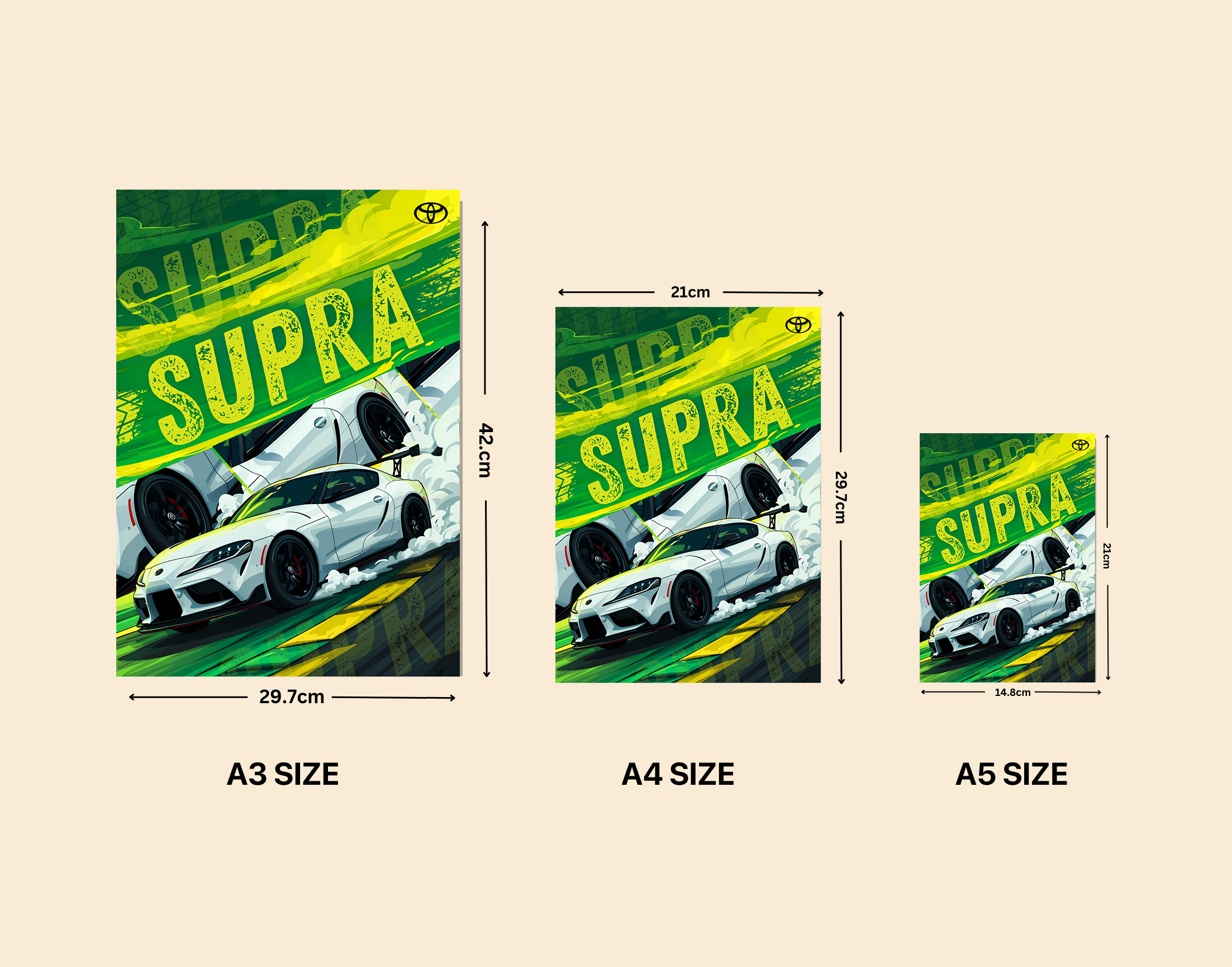 "SUPRA- THE LEGEND"- Shiny & Sturdy Metallic Poster  Art That Pops & Sticks
