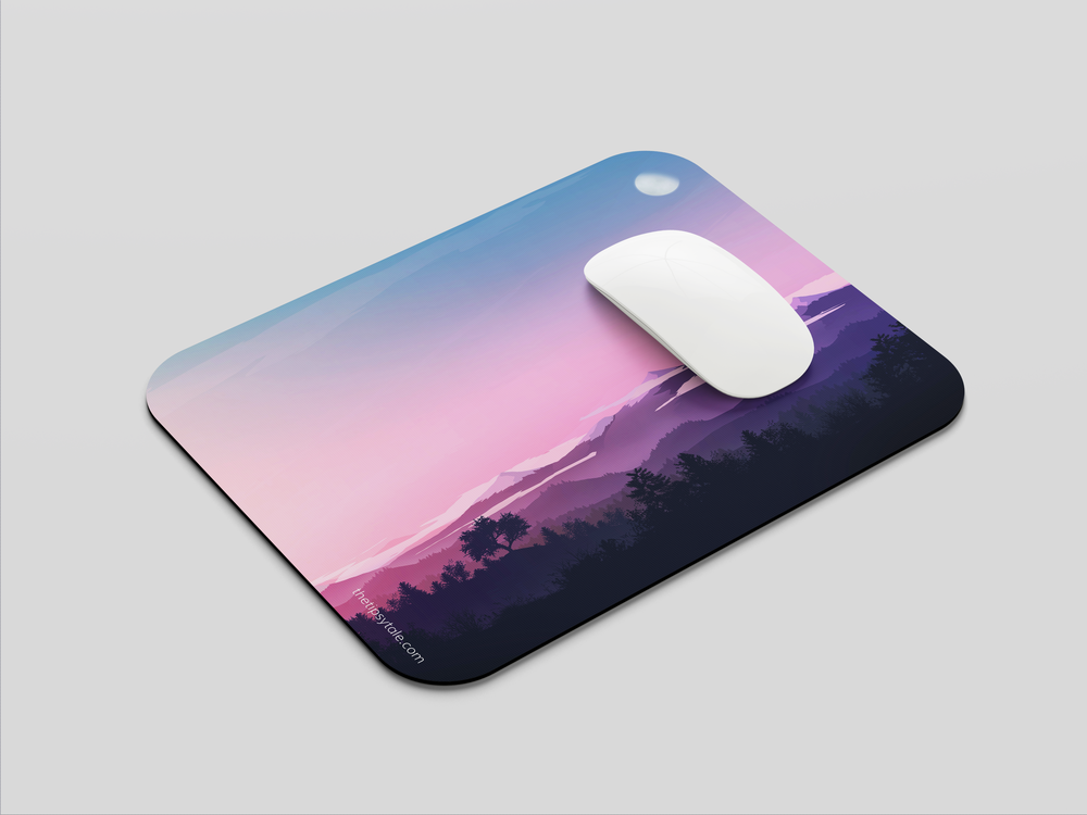 "BLUSH MOUNTAINS" Mousepad Enhance Your Workspace with Style