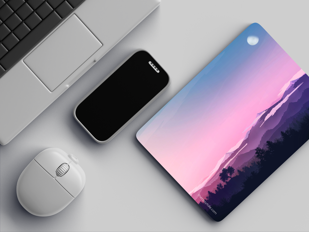 "BLUSH MOUNTAINS" Mousepad Enhance Your Workspace with Style