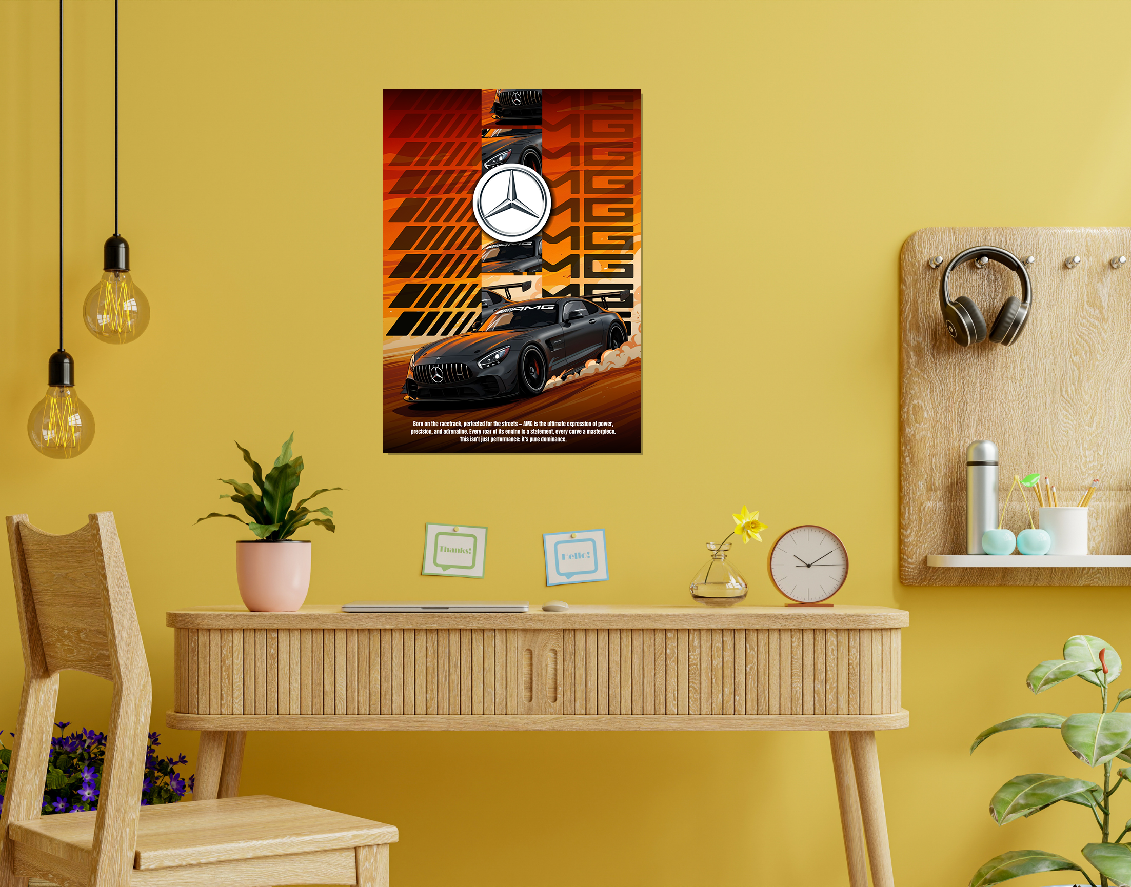 "MERCEDES-AMG - THE PURE DOMINANCE"- Shiny & Sturdy Metallic Poster  Art That Pops & Sticks
