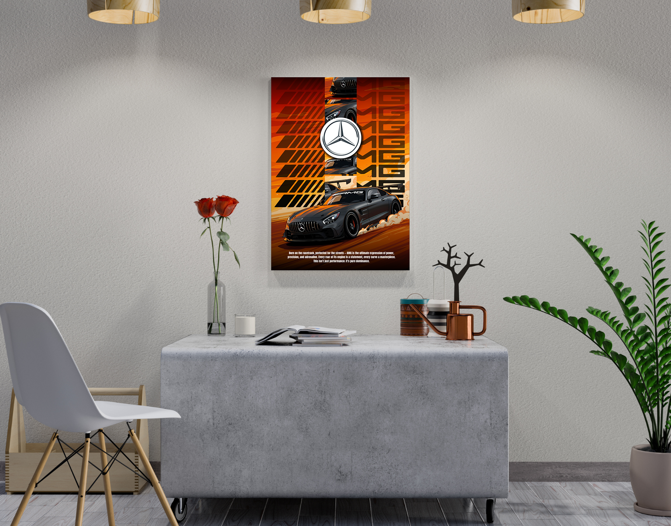 "MERCEDES-AMG - THE PURE DOMINANCE"- Shiny & Sturdy Metallic Poster  Art That Pops & Sticks