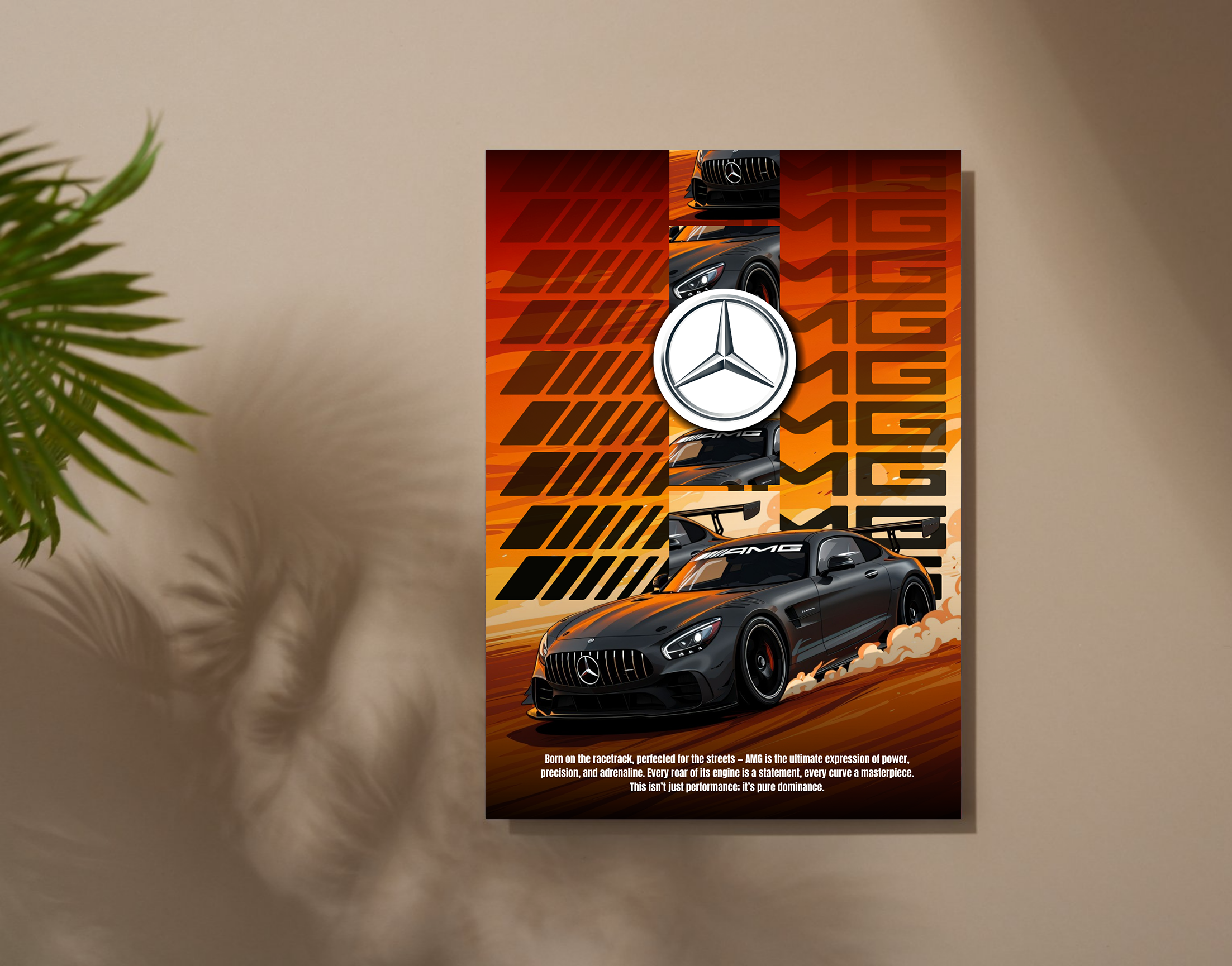 "MERCEDES-AMG - THE PURE DOMINANCE"- Shiny & Sturdy Metallic Poster  Art That Pops & Sticks