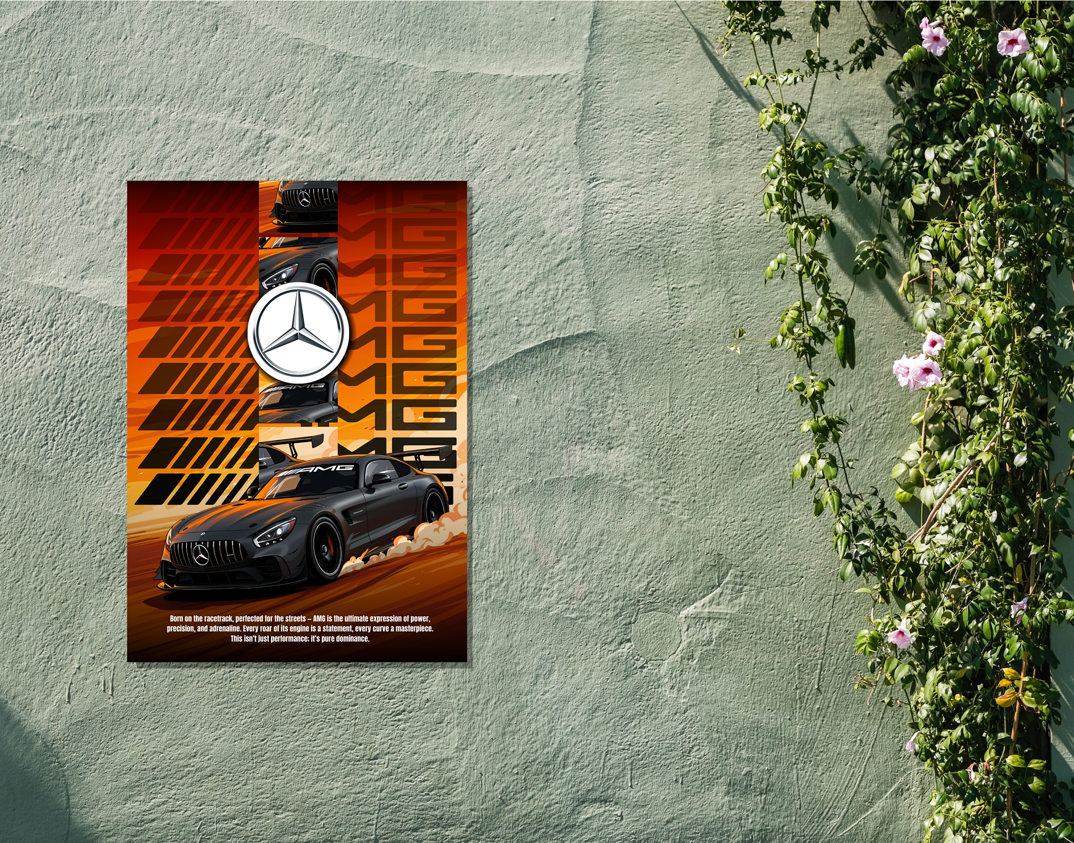 "MERCEDES-AMG - THE PURE DOMINANCE"- Shiny & Sturdy Metallic Poster  Art That Pops & Sticks