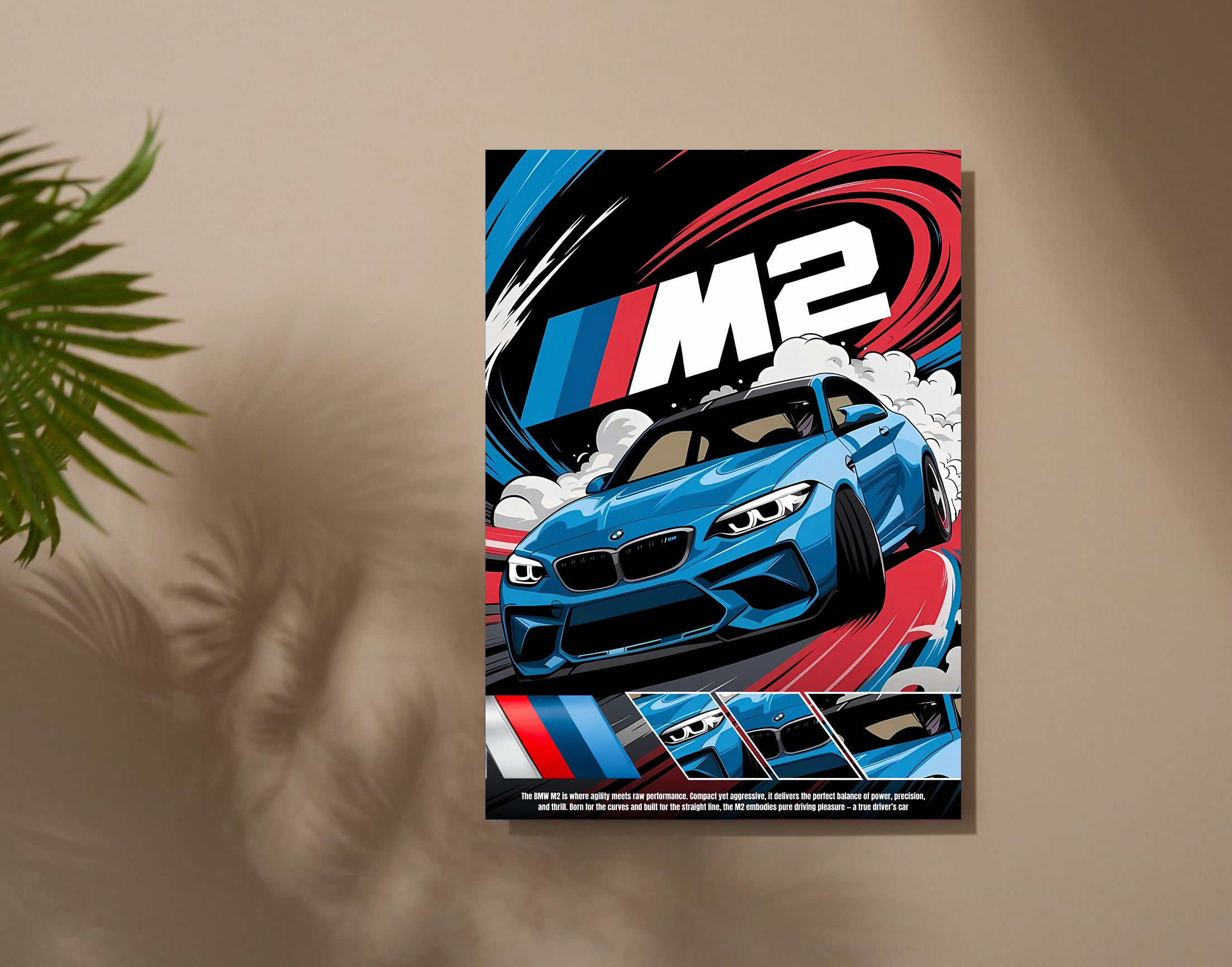 "BMW M2 - A TRUE DRIVER'S CAR"- Shiny & Sturdy Metallic Poster  Art That Pops & Sticks