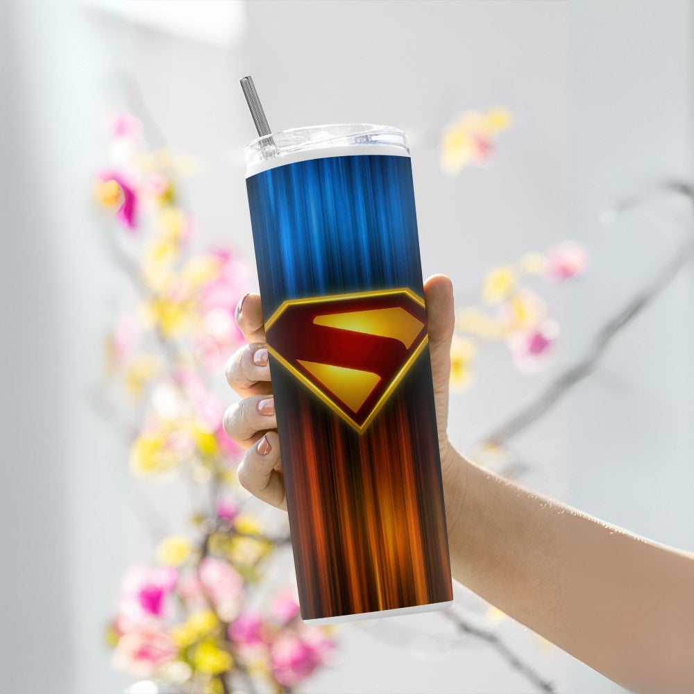 "Superman Gradient Flash" Tumbler with Metal Straw