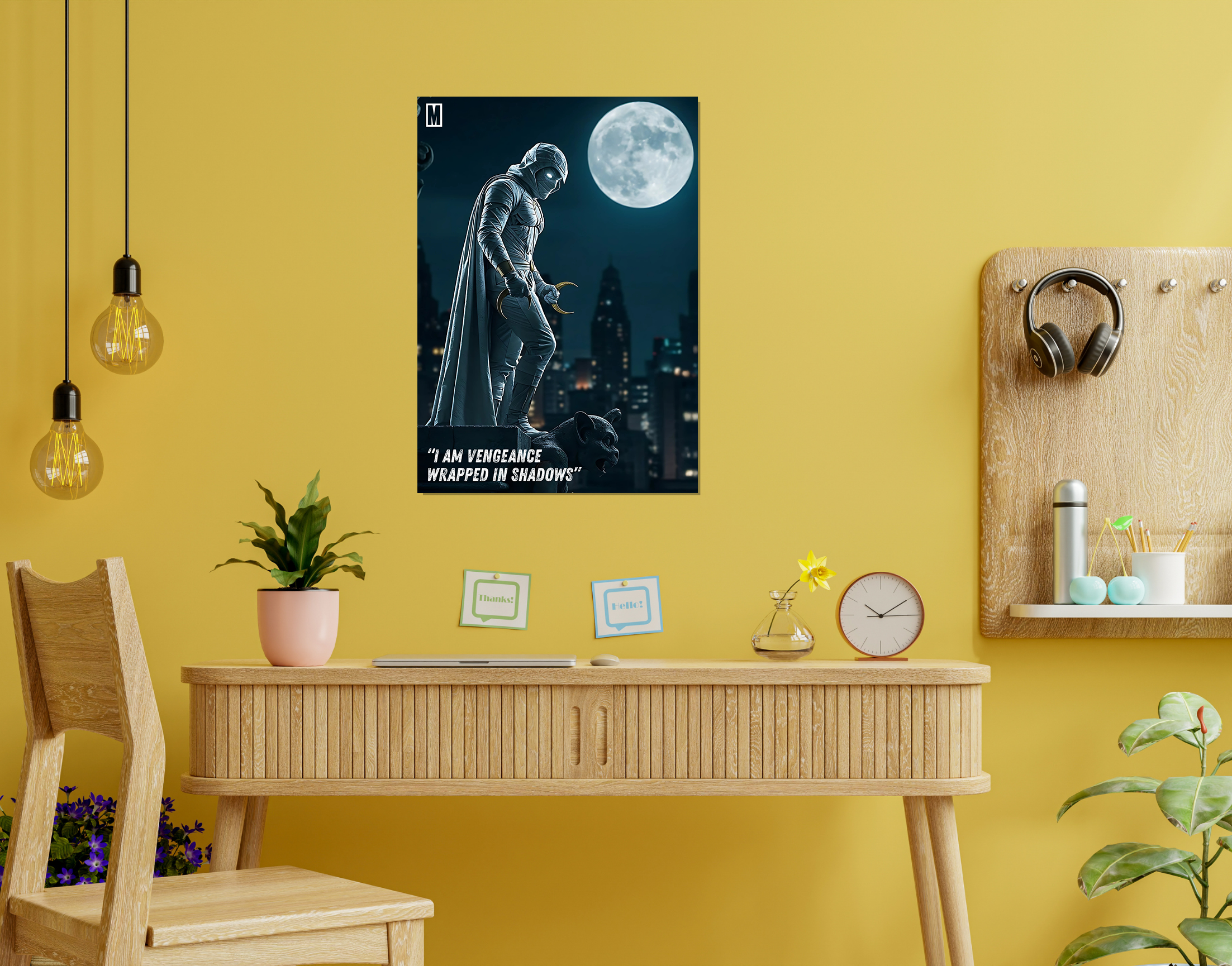 "MOON KNIGHT"- Shiny & Sturdy Metallic Poster  Art That Pops & Sticks