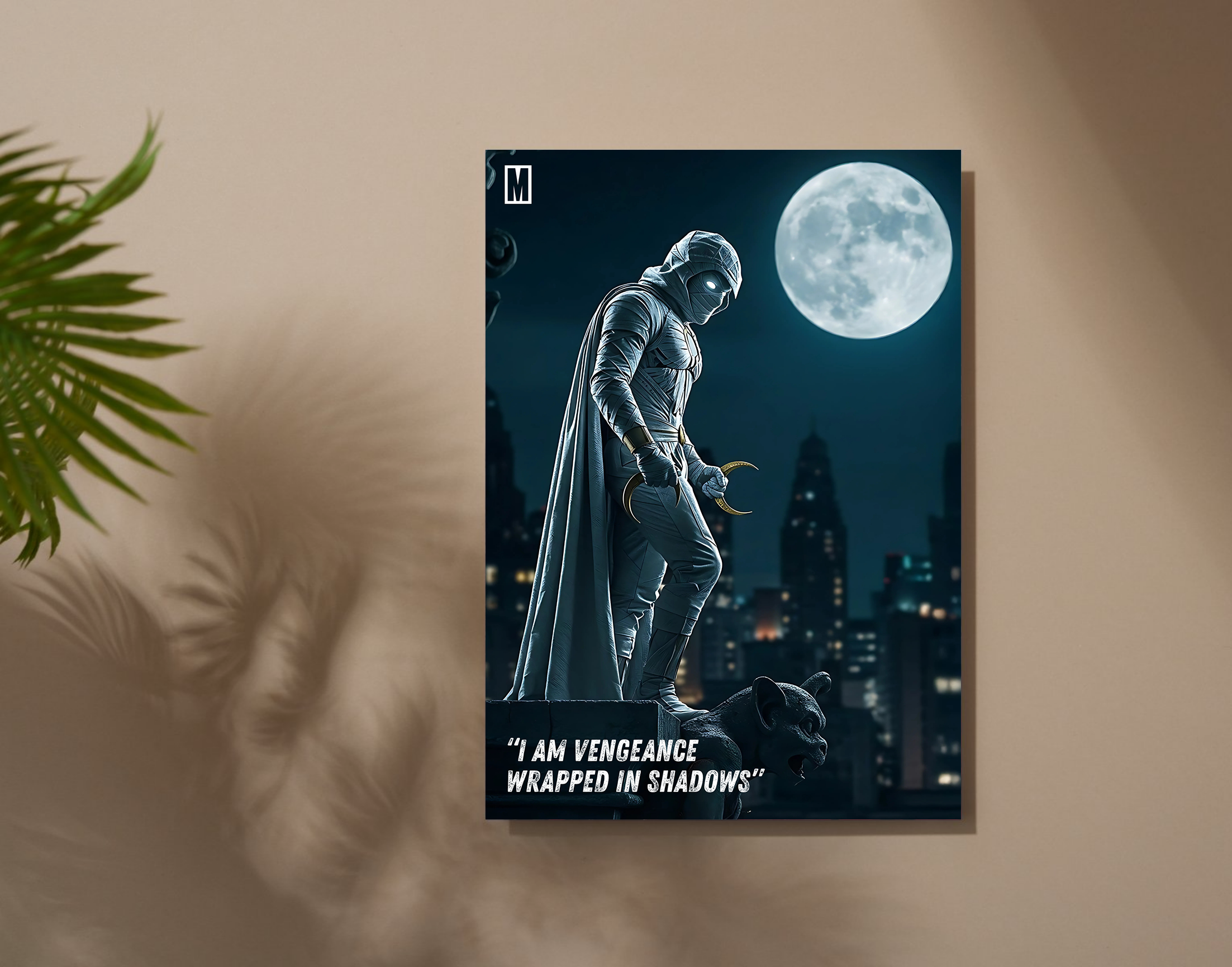 "MOON KNIGHT"- Shiny & Sturdy Metallic Poster  Art That Pops & Sticks