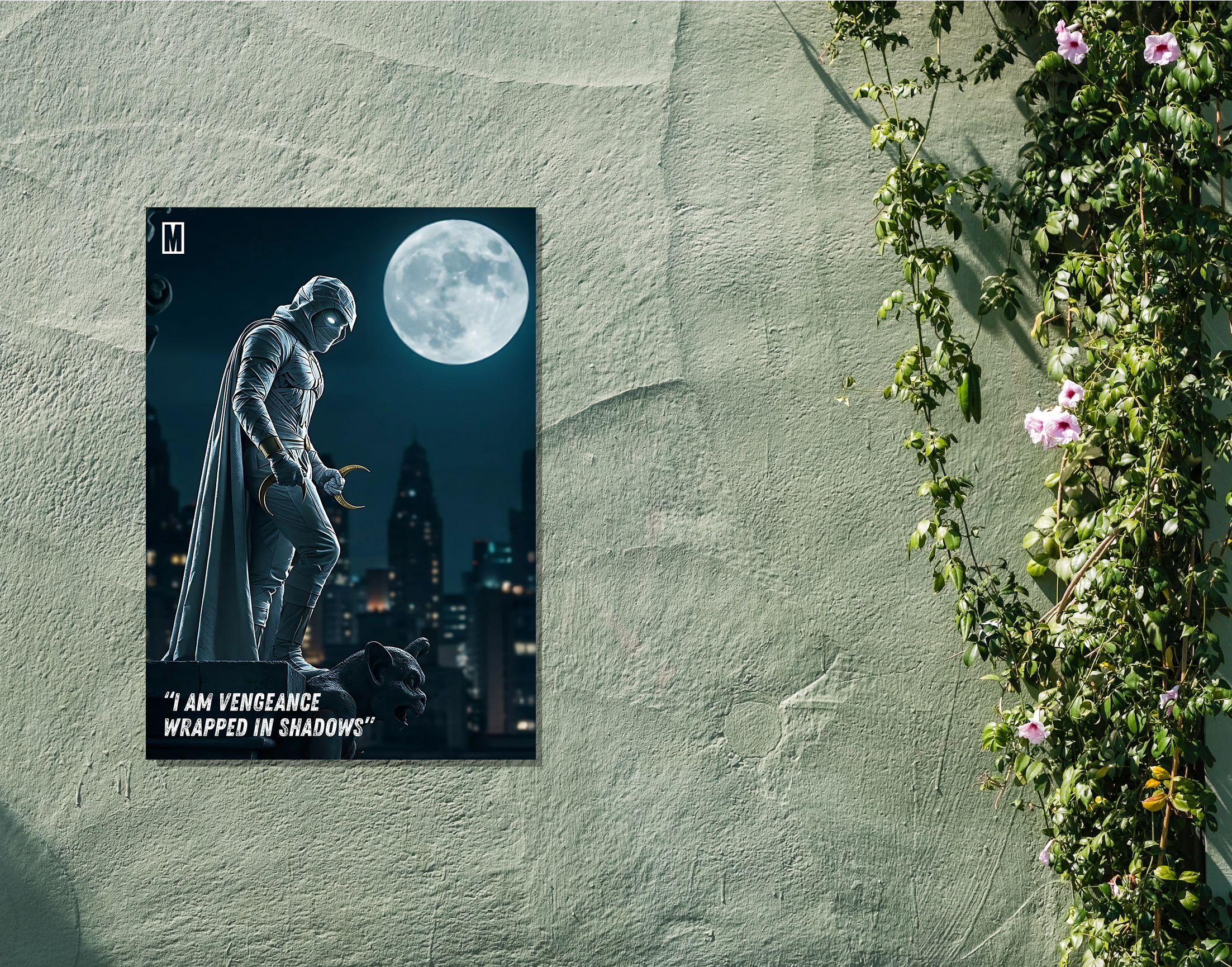 "MOON KNIGHT"- Shiny & Sturdy Metallic Poster  Art That Pops & Sticks