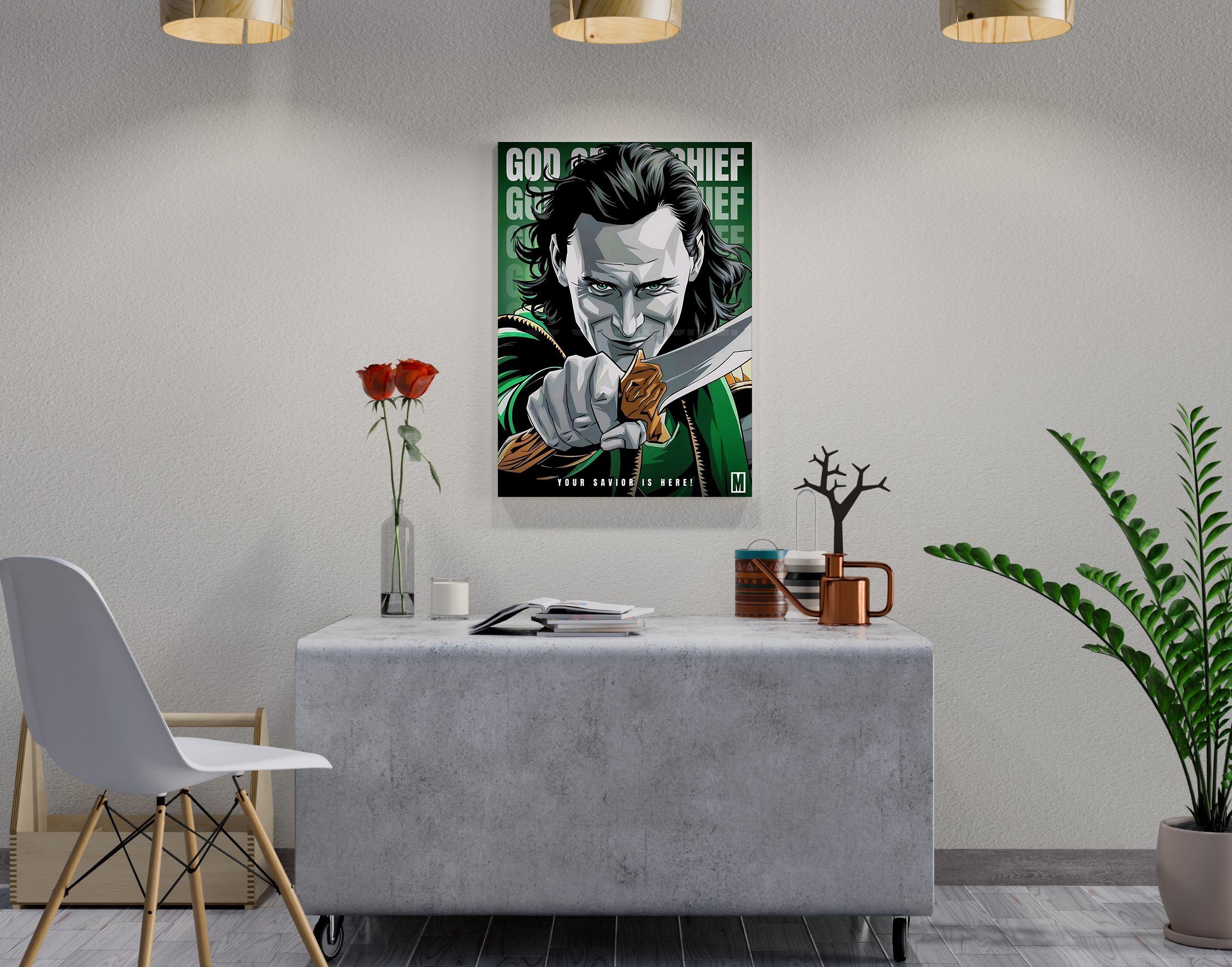"Loki-God Of Mischief"- Shiny & Sturdy Metallic Poster  Art That Pops & Sticks