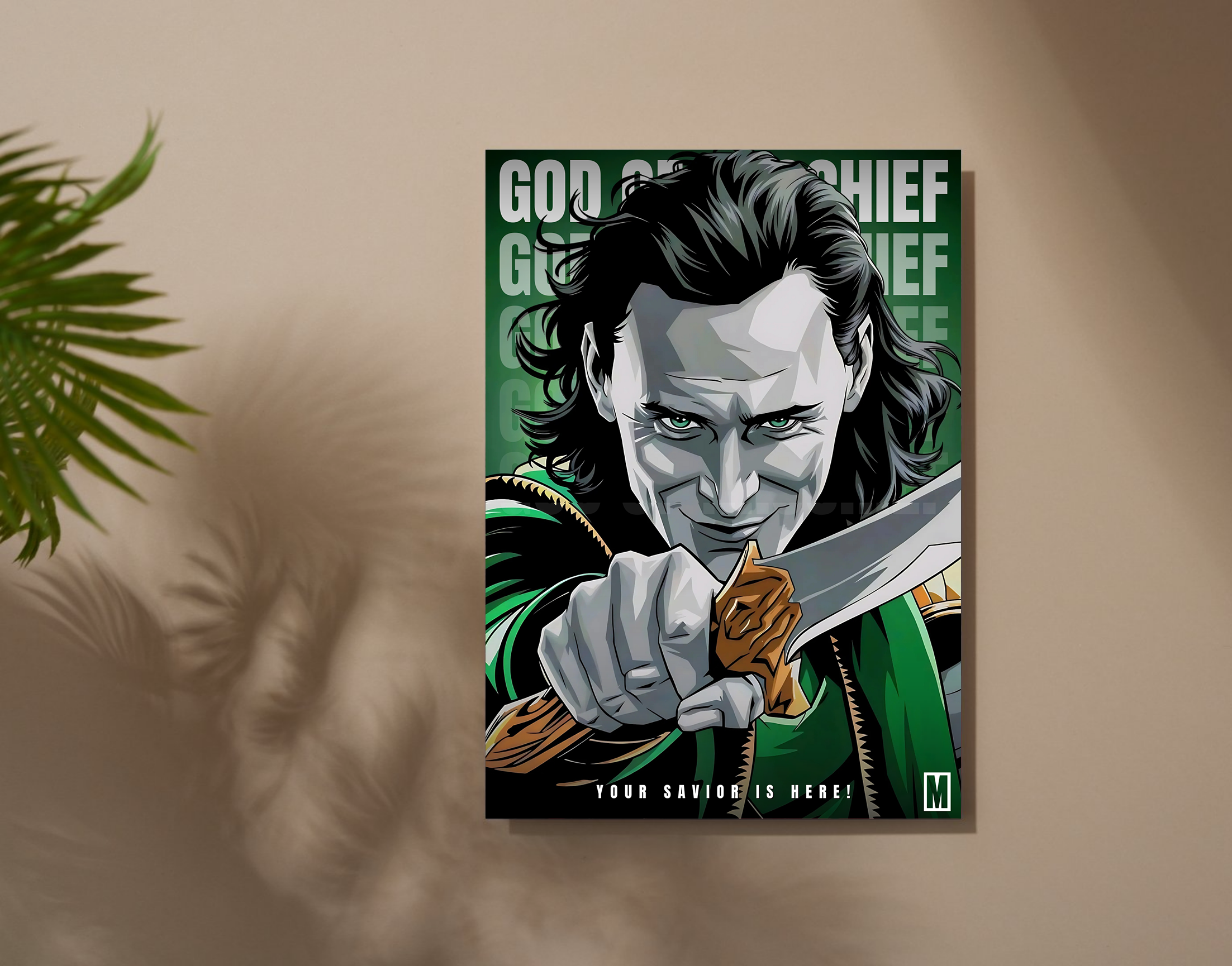 "Loki-God Of Mischief"- Shiny & Sturdy Metallic Poster  Art That Pops & Sticks