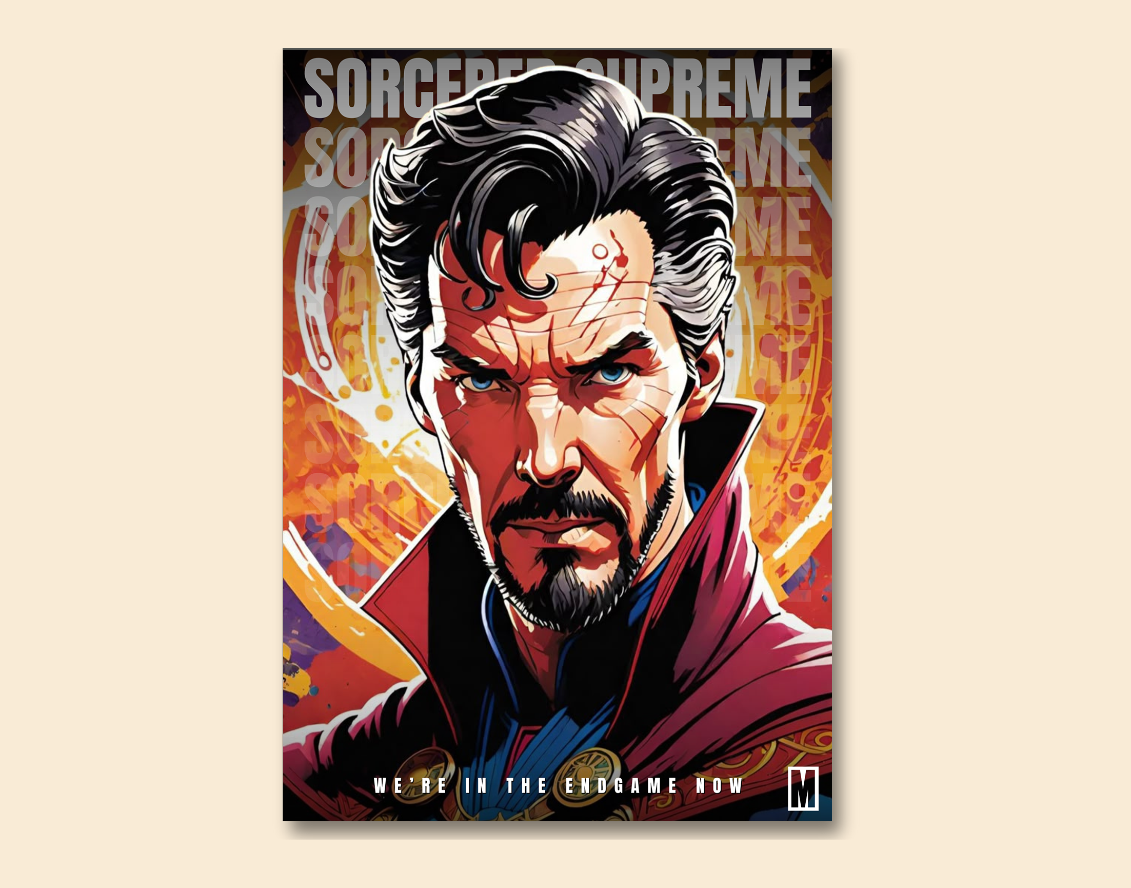 "Dr Strange"- Shiny & Sturdy Metallic Poster  Art That Pops & Sticks