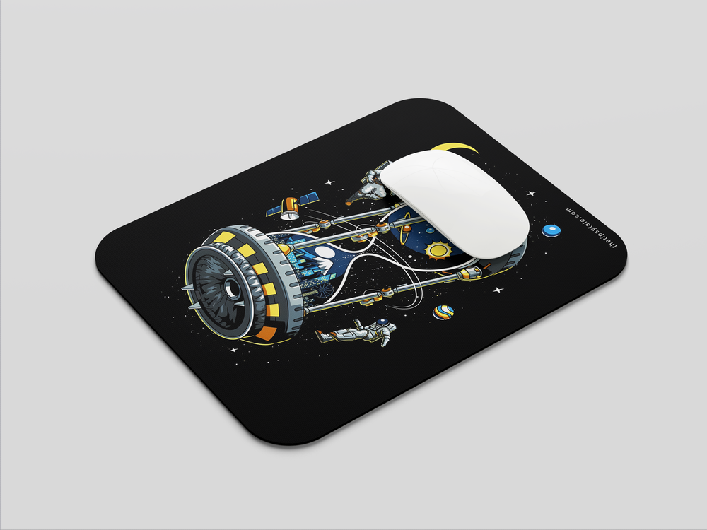 "HOURGLASS SPACE STATION" Mousepad Enhance Your Workspace with Style