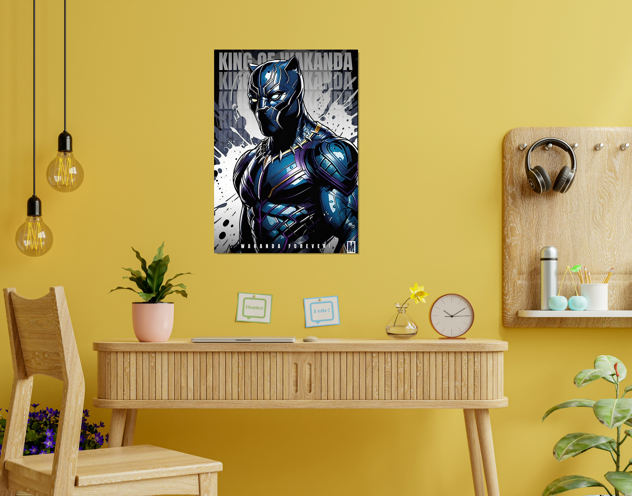 "Wakanda Forever: King"- Shiny & Sturdy Metallic Poster  Art That Pops & Sticks
