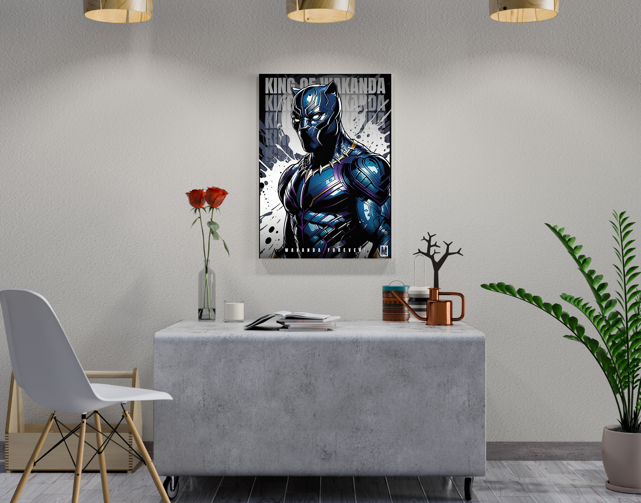 "Wakanda Forever: King"- Shiny & Sturdy Metallic Poster  Art That Pops & Sticks