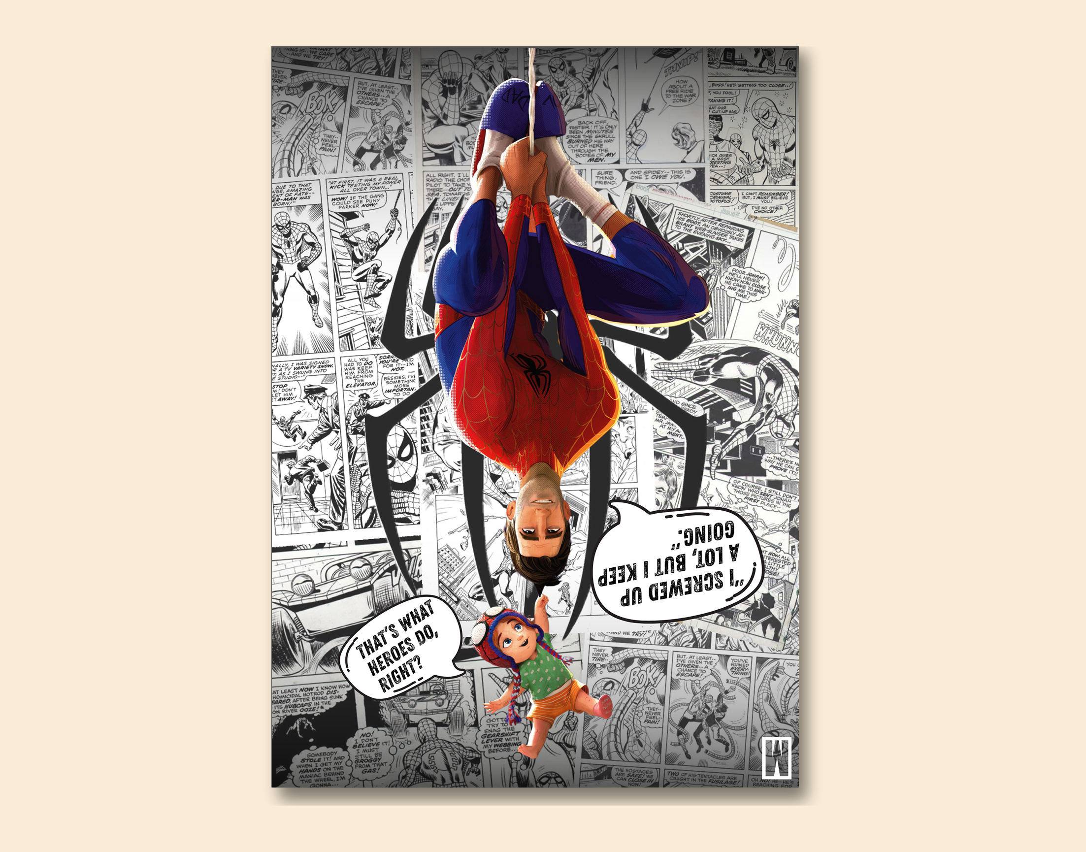 "Spider Man Comic"- Shiny & Sturdy Metallic Poster  Art That Pops & Sticks