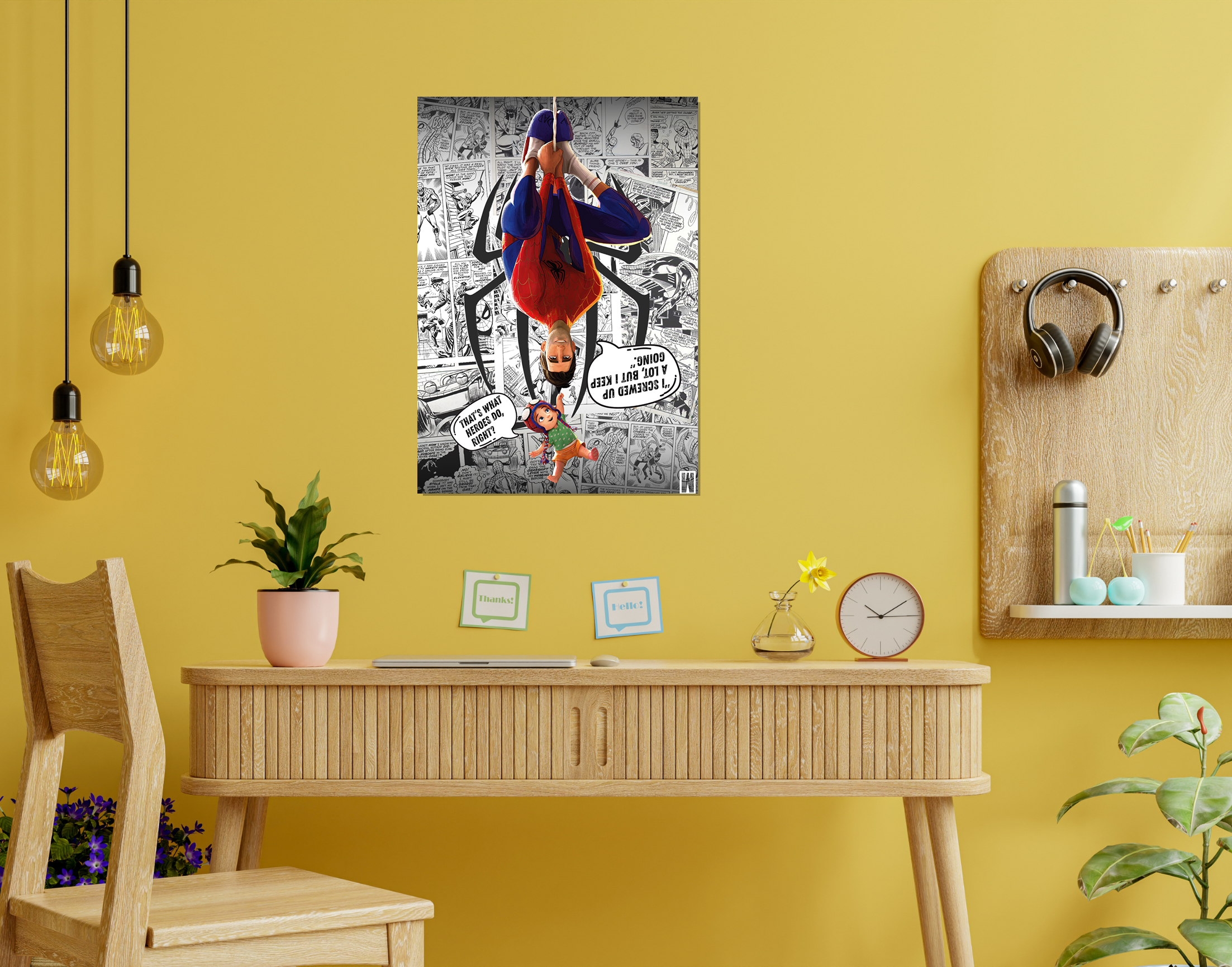 "Spider Man Comic"- Shiny & Sturdy Metallic Poster  Art That Pops & Sticks
