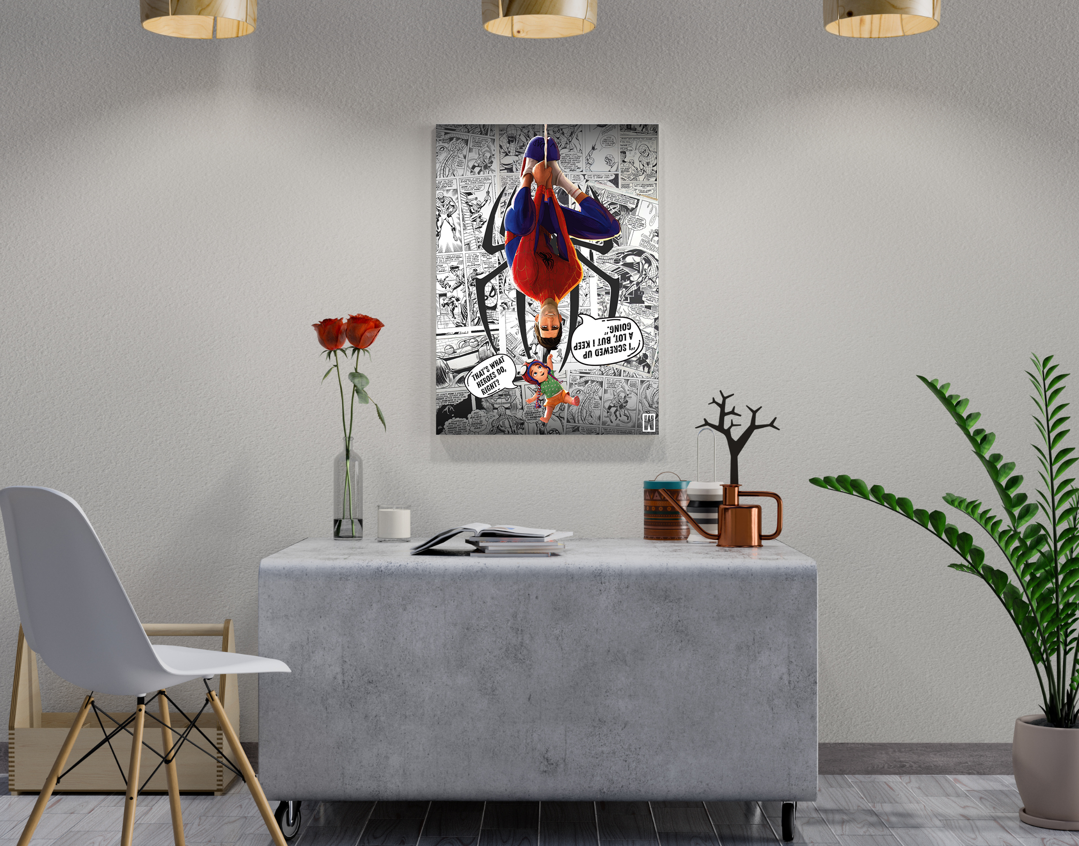 "Spider Man Comic"- Shiny & Sturdy Metallic Poster  Art That Pops & Sticks