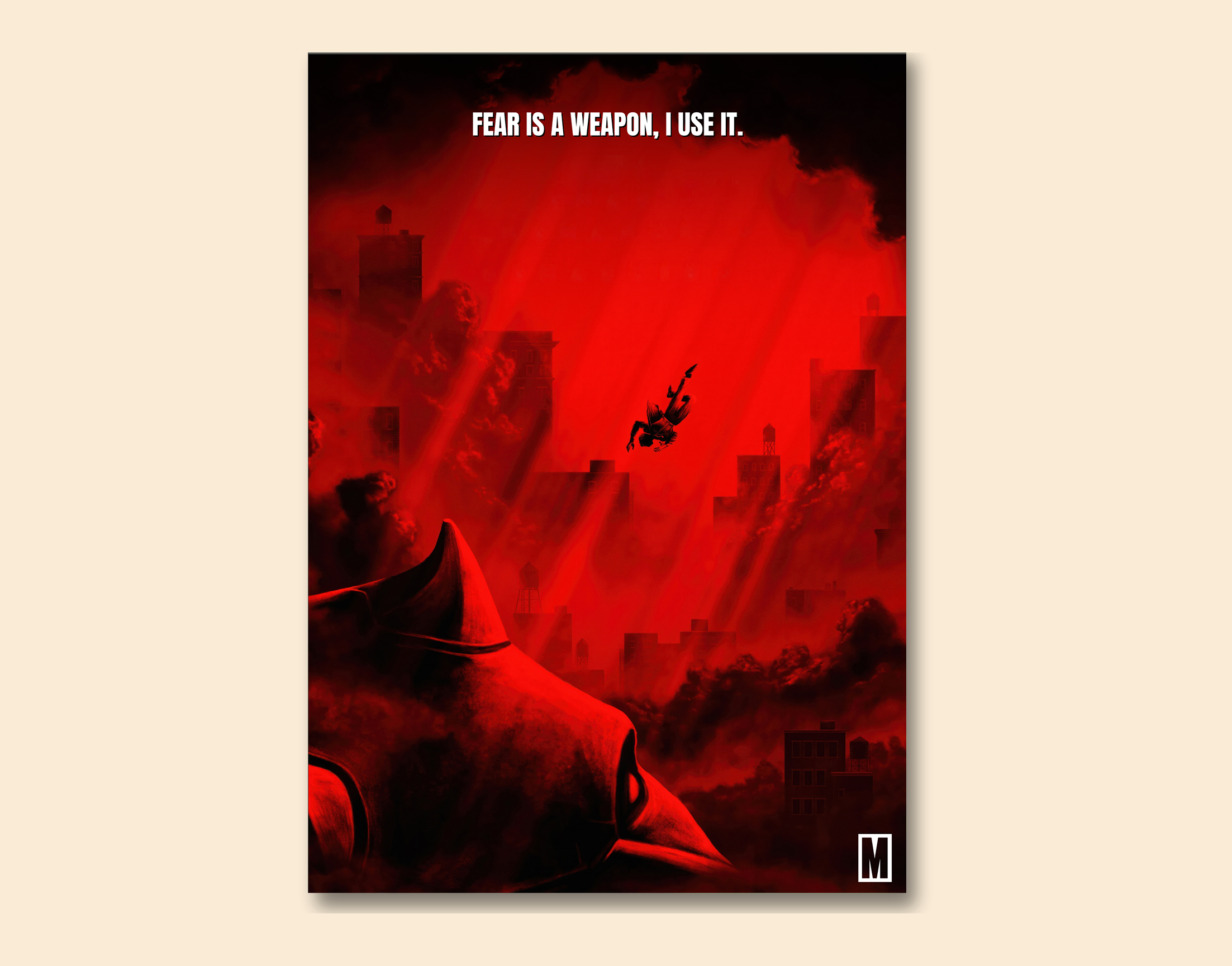 "Fear is a weapon, I use it."- Shiny & Sturdy Metallic Poster  Art That Pops & Sticks