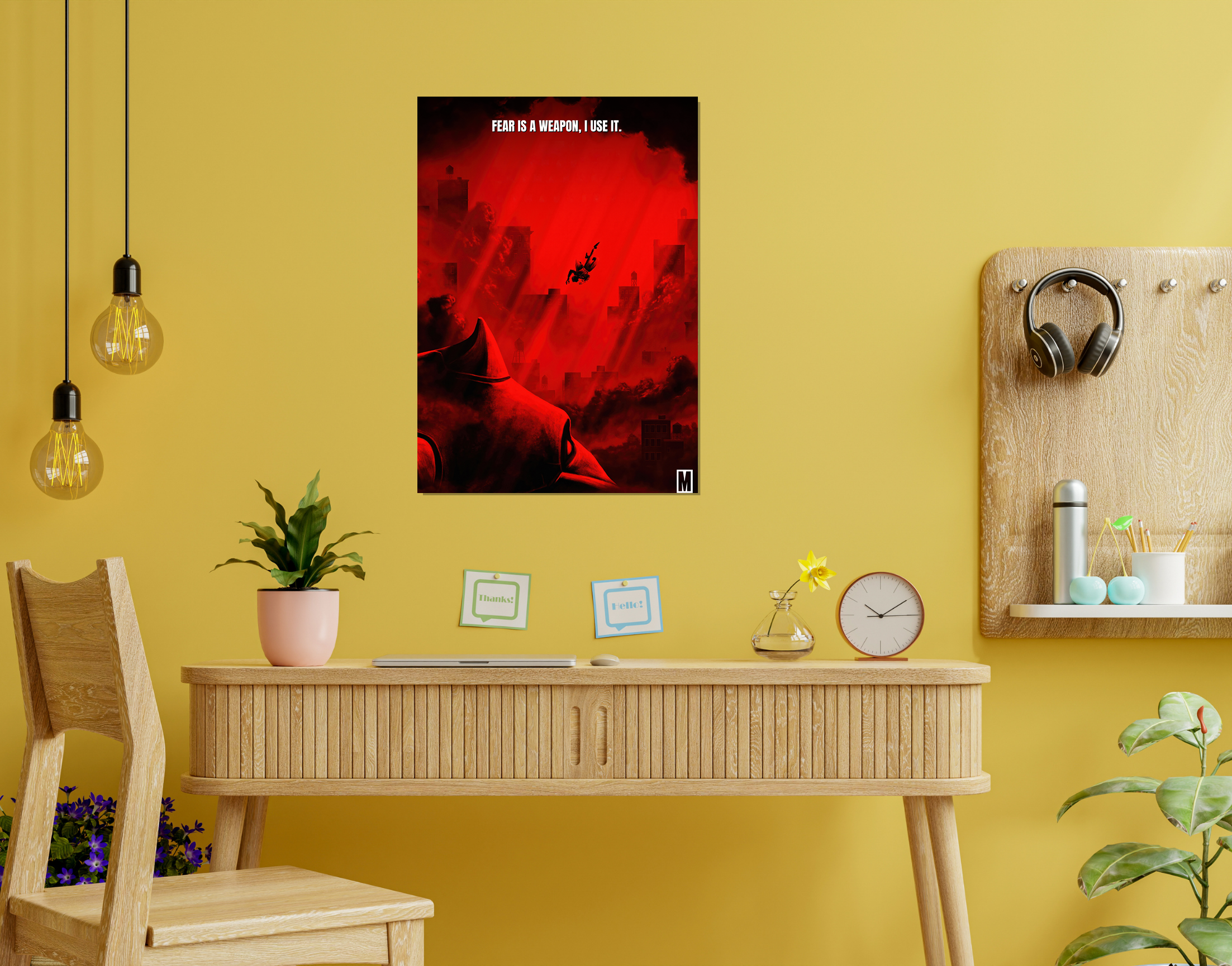 "Fear is a weapon, I use it."- Shiny & Sturdy Metallic Poster  Art That Pops & Sticks