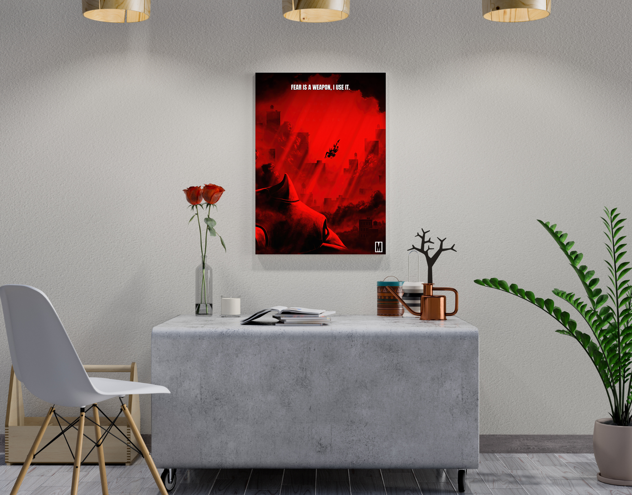 "Fear is a weapon, I use it."- Shiny & Sturdy Metallic Poster  Art That Pops & Sticks