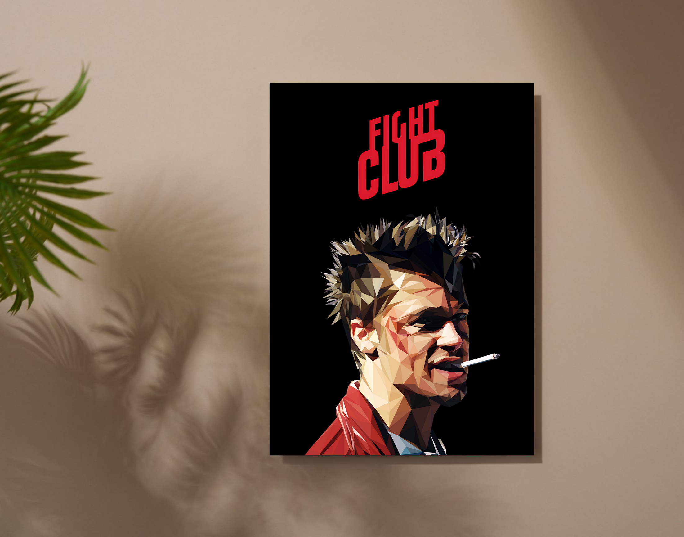 "FIGHT CLUB - BRAD PITT - ENTERTAINMENT EDITION"- Shiny & Sturdy Metallic Poster  Art That Pops & Sticks