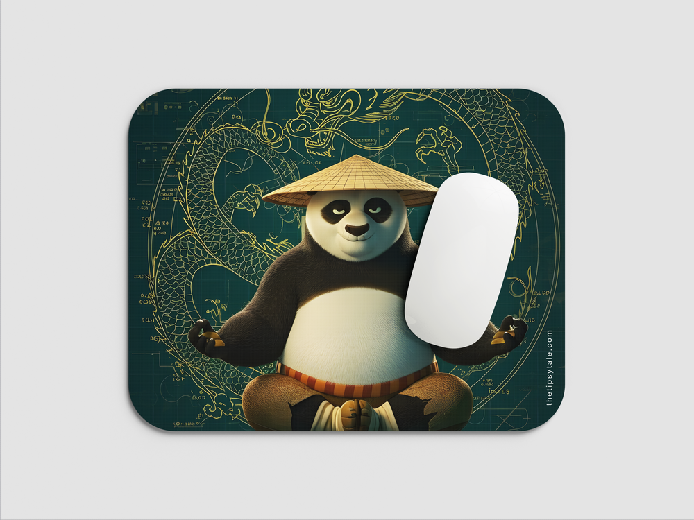 "PANDA WITH DRAGON" Mousepad Enhance Your Workspace with Style