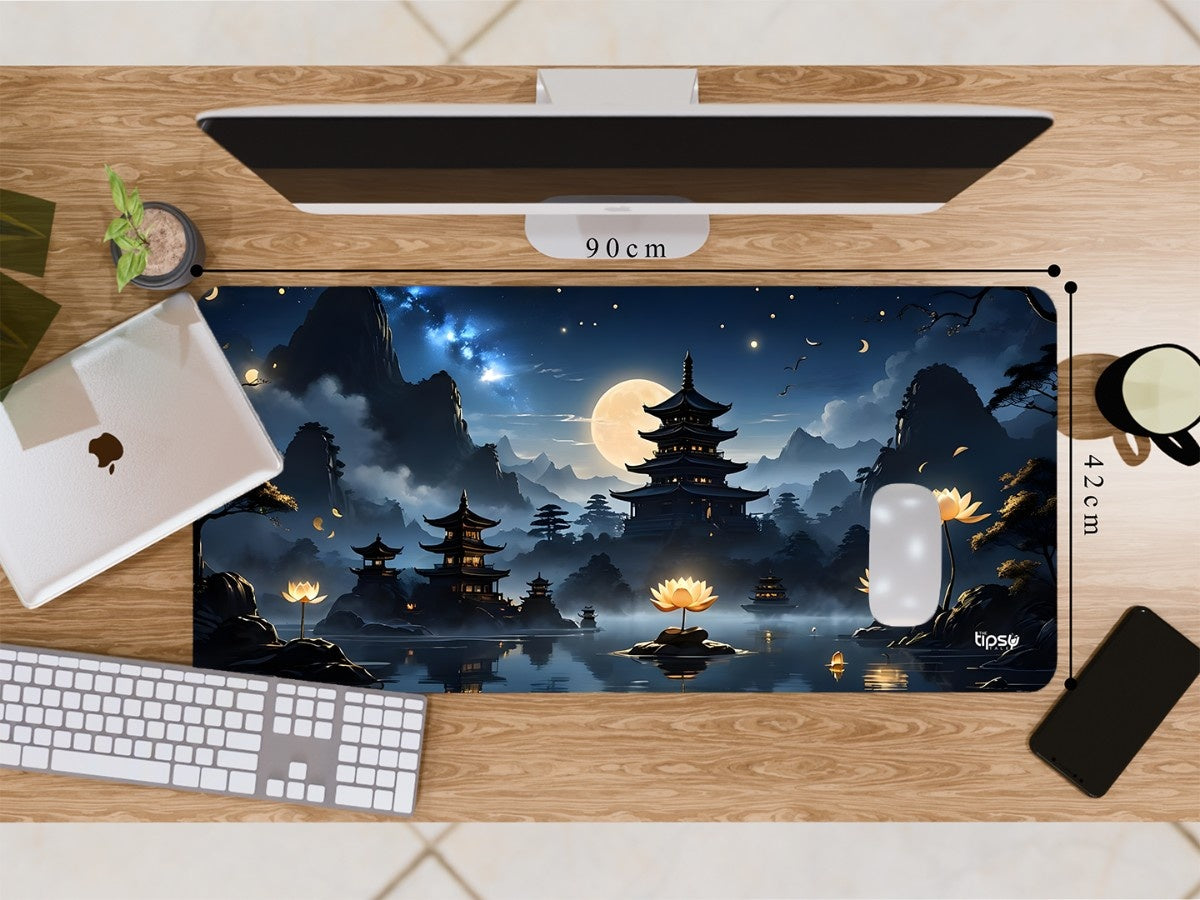 "LOTUS MOON SANCTUARY" Gaming Mousepad Elevate Your Gaming Experience
