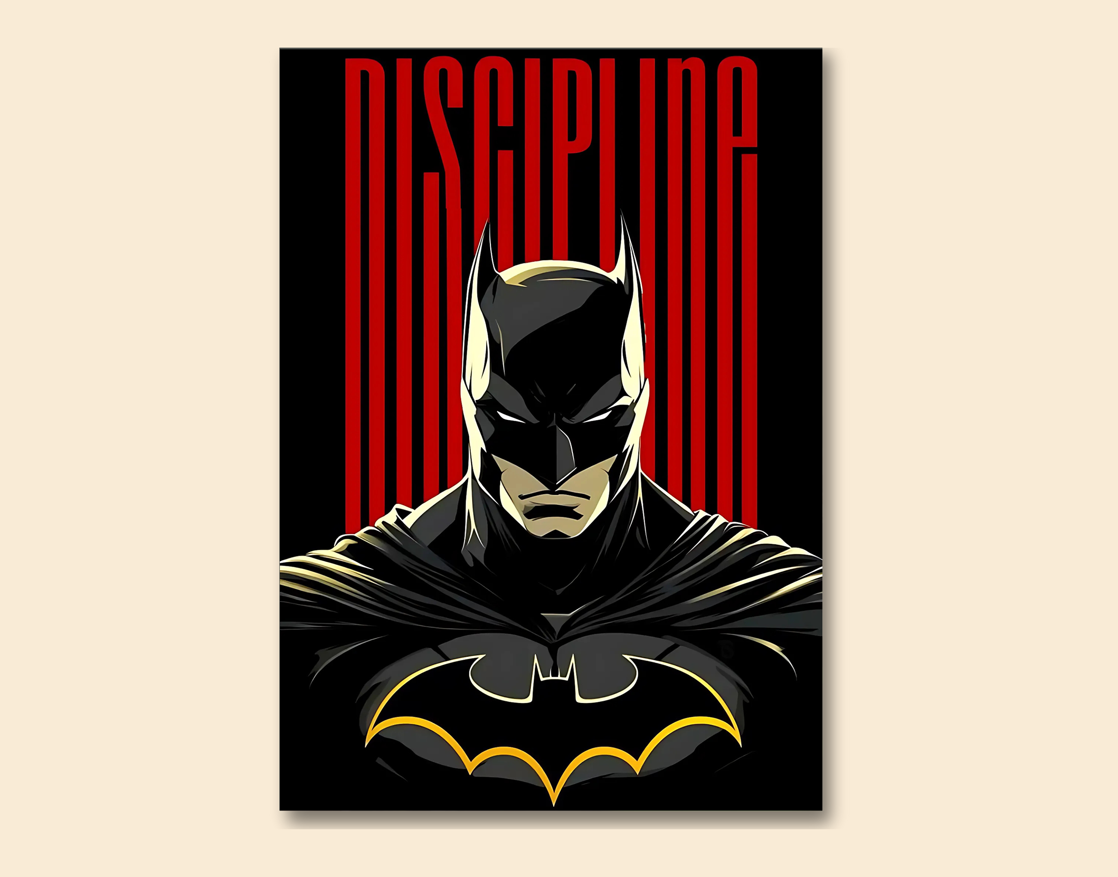 "BATMAN - DISCIPLINE"- Shiny & Sturdy Metallic Poster  Art That Pops & Sticks