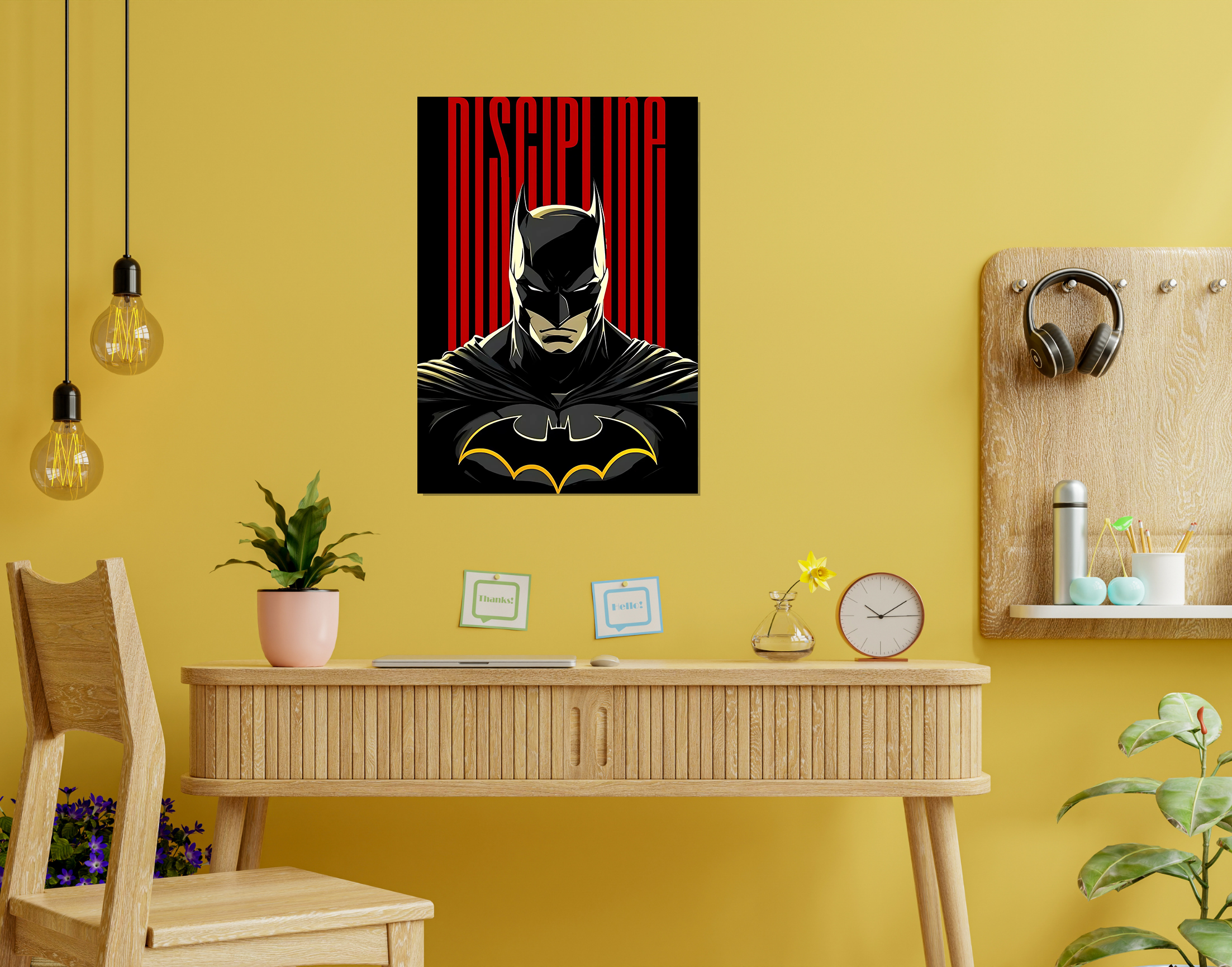 "BATMAN - DISCIPLINE"- Shiny & Sturdy Metallic Poster  Art That Pops & Sticks