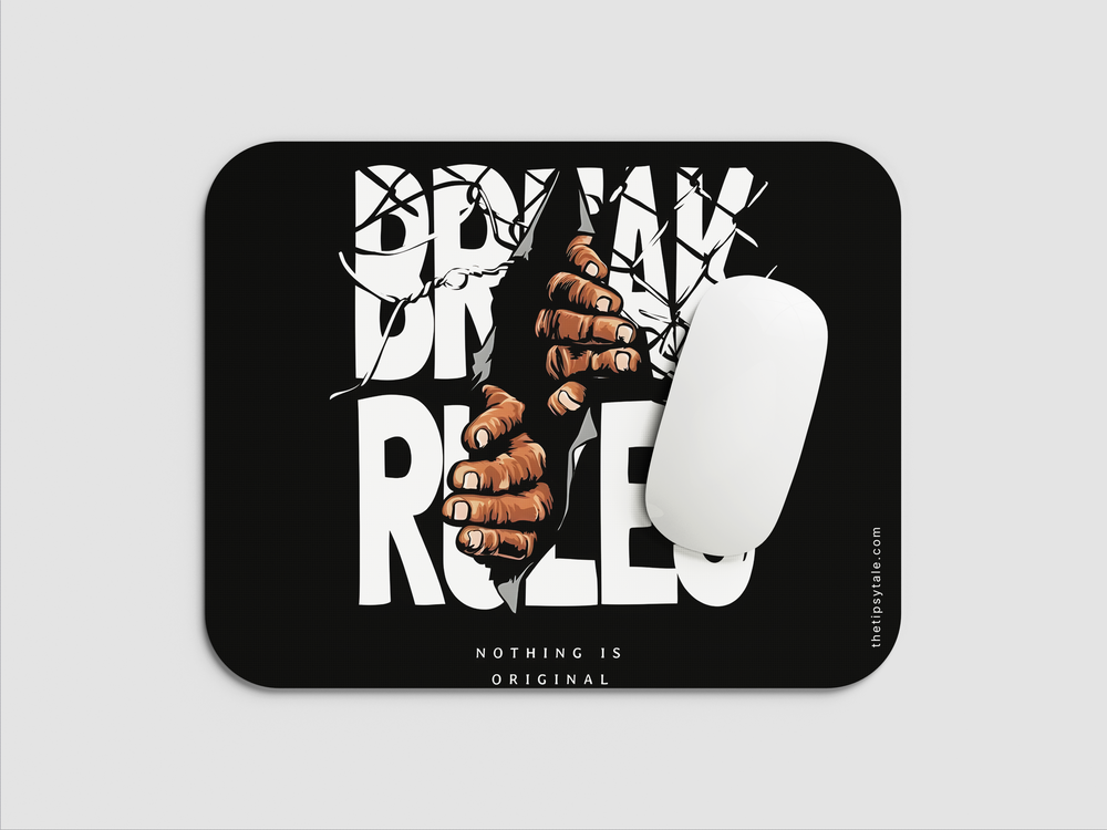 "BREAK RULES NOW" Mousepad Enhance Your Workspace with Style