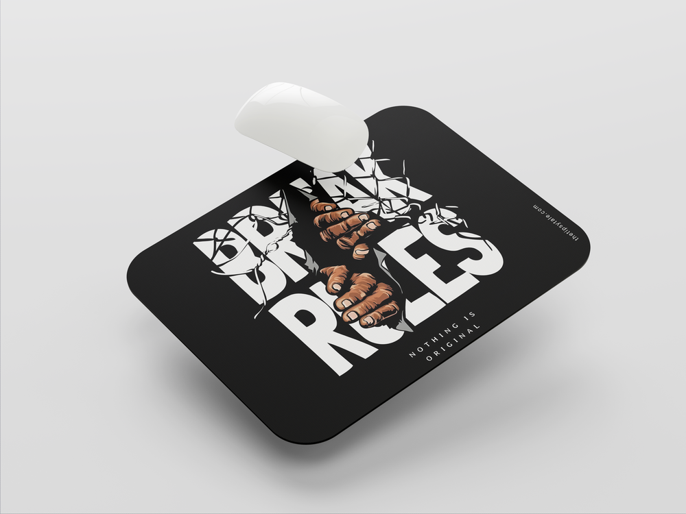 "BREAK RULES NOW" Mousepad Enhance Your Workspace with Style