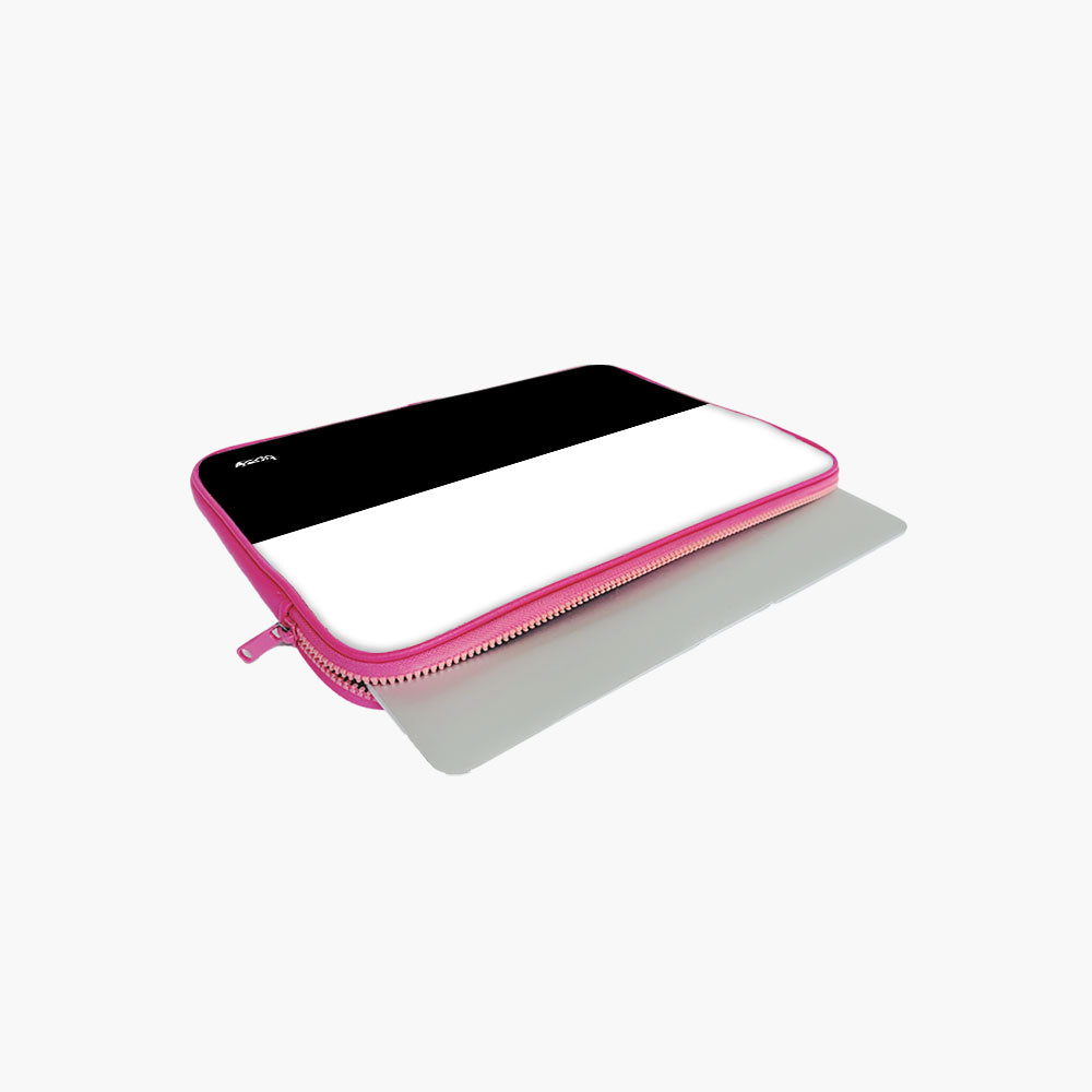 "50:50 Black and White" Laptop Sleeves:Bold Modern Design for Every Size