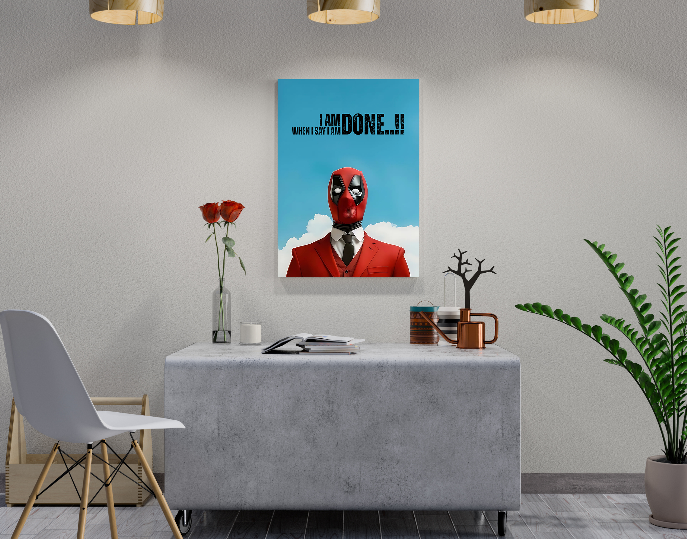 "DEADPOOL DIALOGUE"- Shiny & Sturdy Metallic Poster  Art That Pops & Sticks
