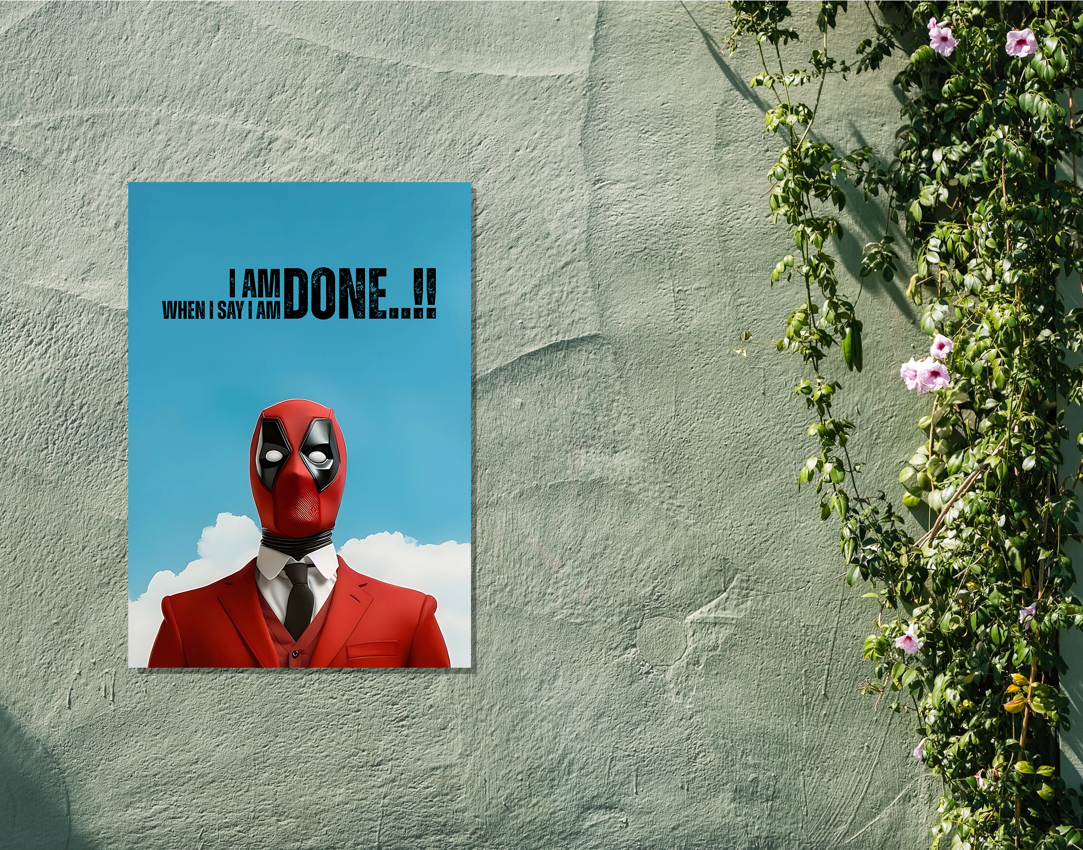"DEADPOOL DIALOGUE"- Shiny & Sturdy Metallic Poster  Art That Pops & Sticks