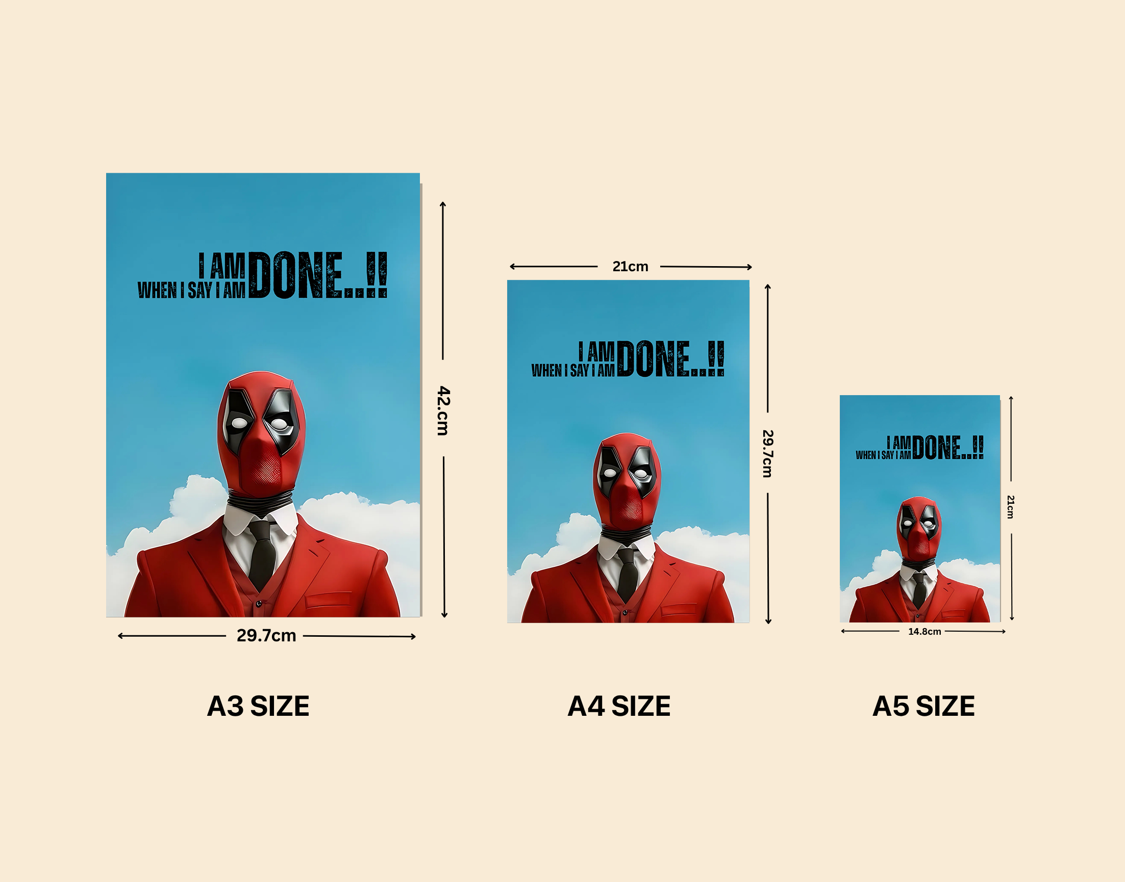 "DEADPOOL DIALOGUE"- Shiny & Sturdy Metallic Poster  Art That Pops & Sticks