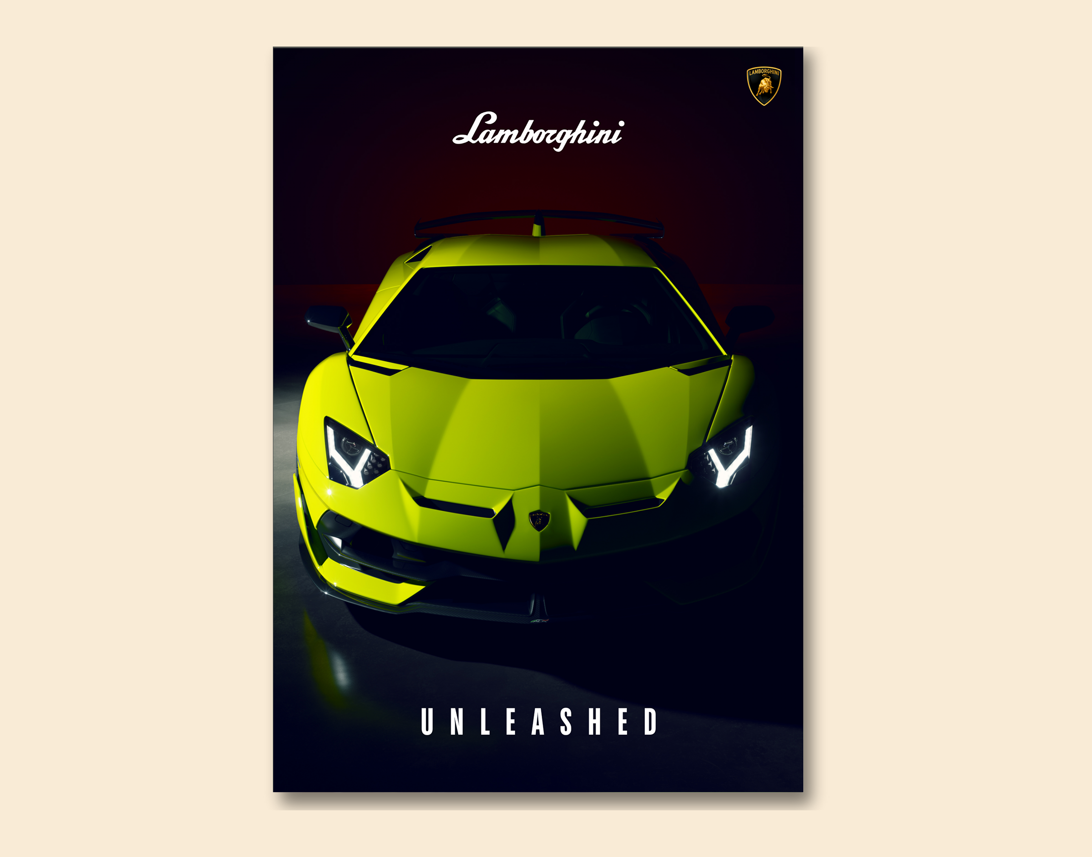 "LAMBORGHINI UNLEASHED"- Shiny & Sturdy Metallic Poster  Art That Pops & Sticks