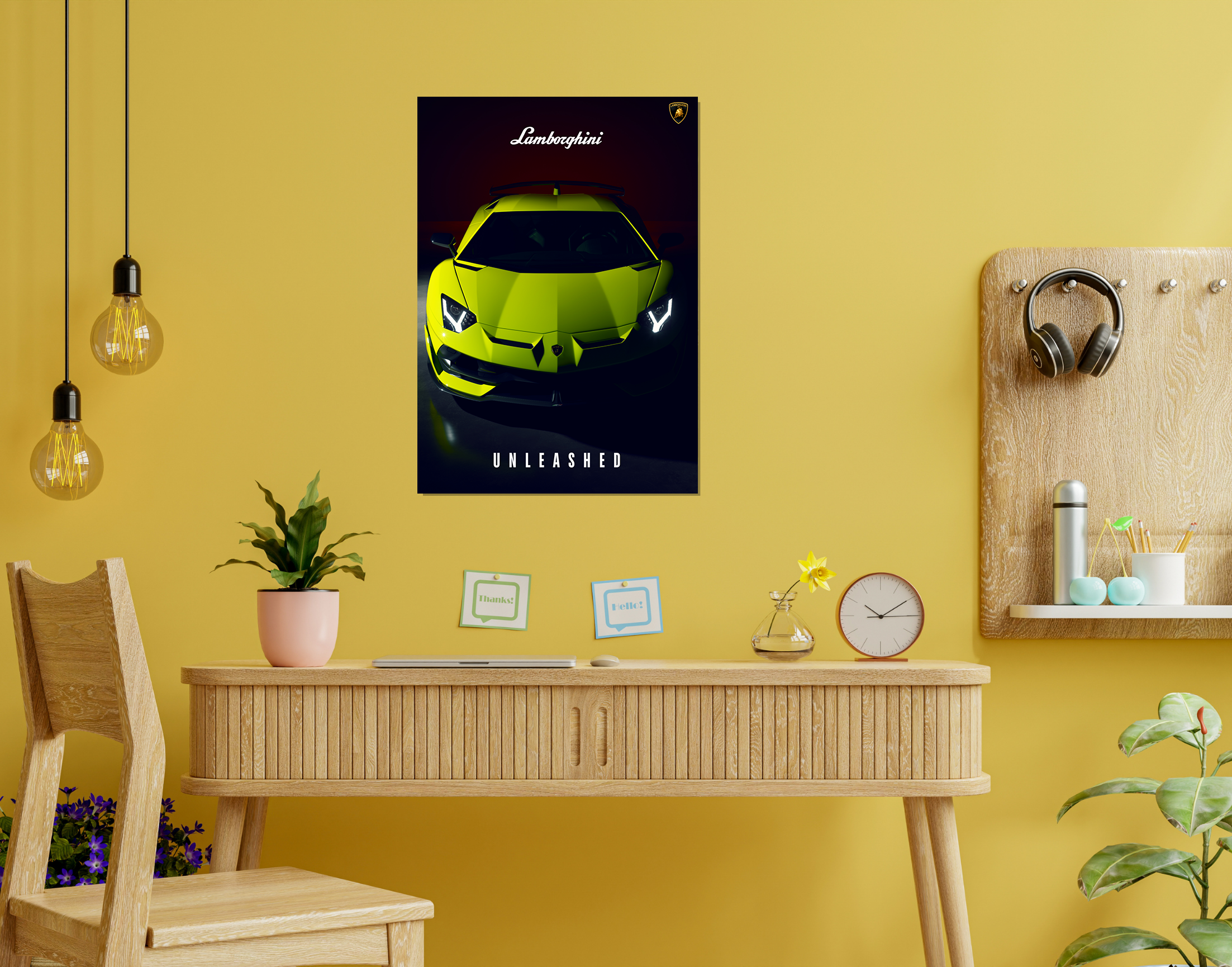 "LAMBORGHINI UNLEASHED"- Shiny & Sturdy Metallic Poster  Art That Pops & Sticks
