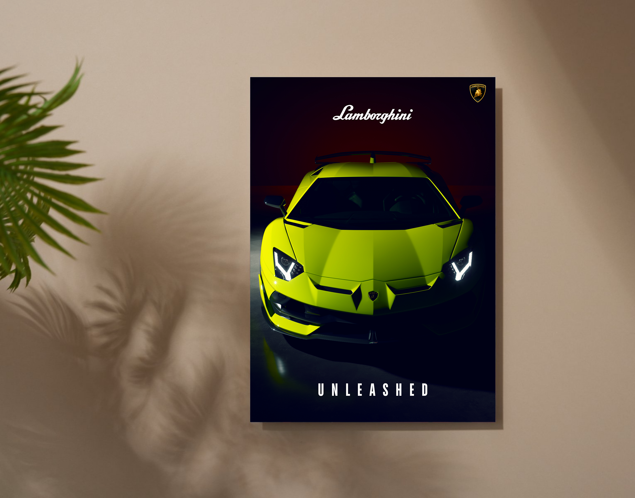 "LAMBORGHINI UNLEASHED"- Shiny & Sturdy Metallic Poster  Art That Pops & Sticks