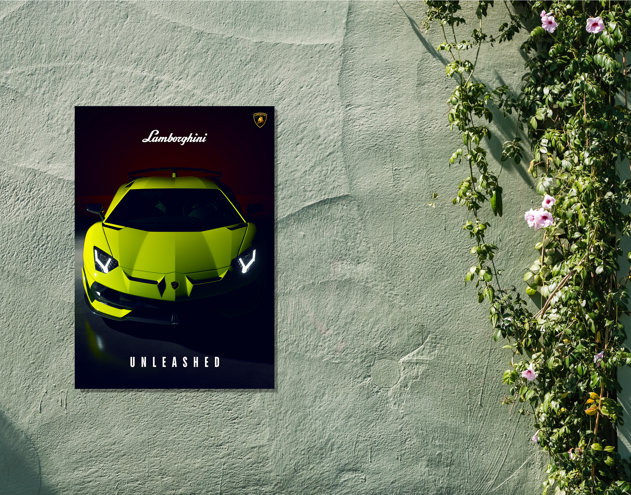 "LAMBORGHINI UNLEASHED"- Shiny & Sturdy Metallic Poster  Art That Pops & Sticks