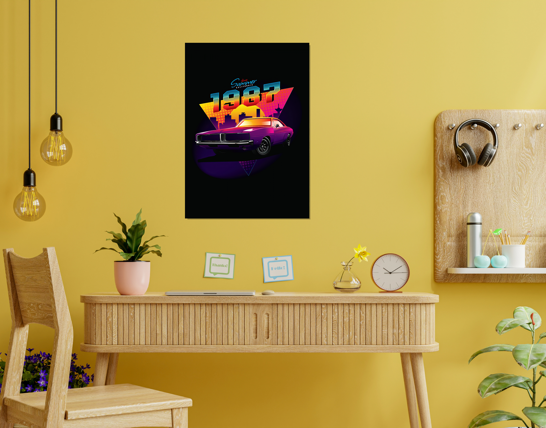 "THE CLASSIC DODGE CHARGER "- Shiny & Sturdy Metallic Poster  Art That Pops & Sticks