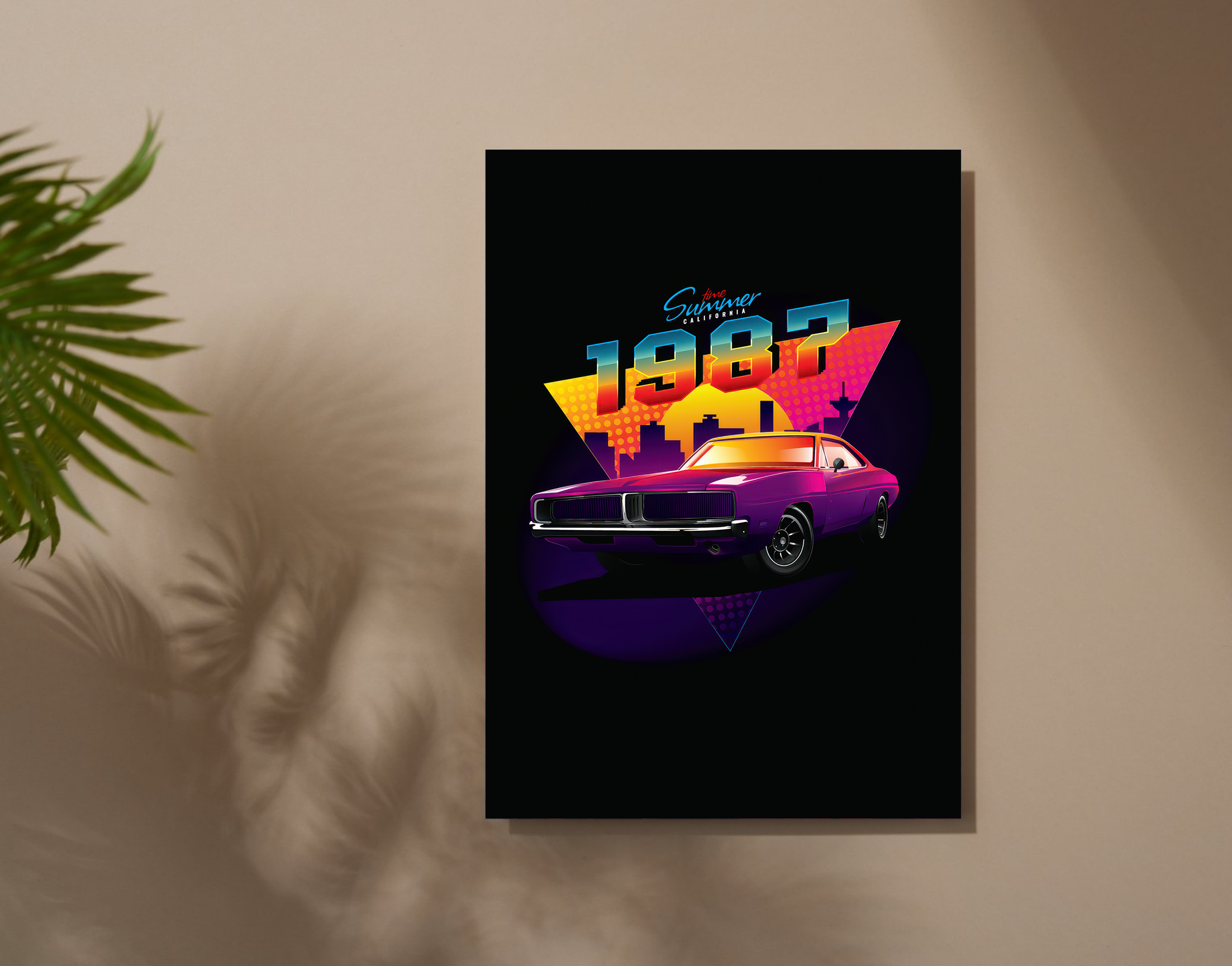 "THE CLASSIC DODGE CHARGER "- Shiny & Sturdy Metallic Poster  Art That Pops & Sticks