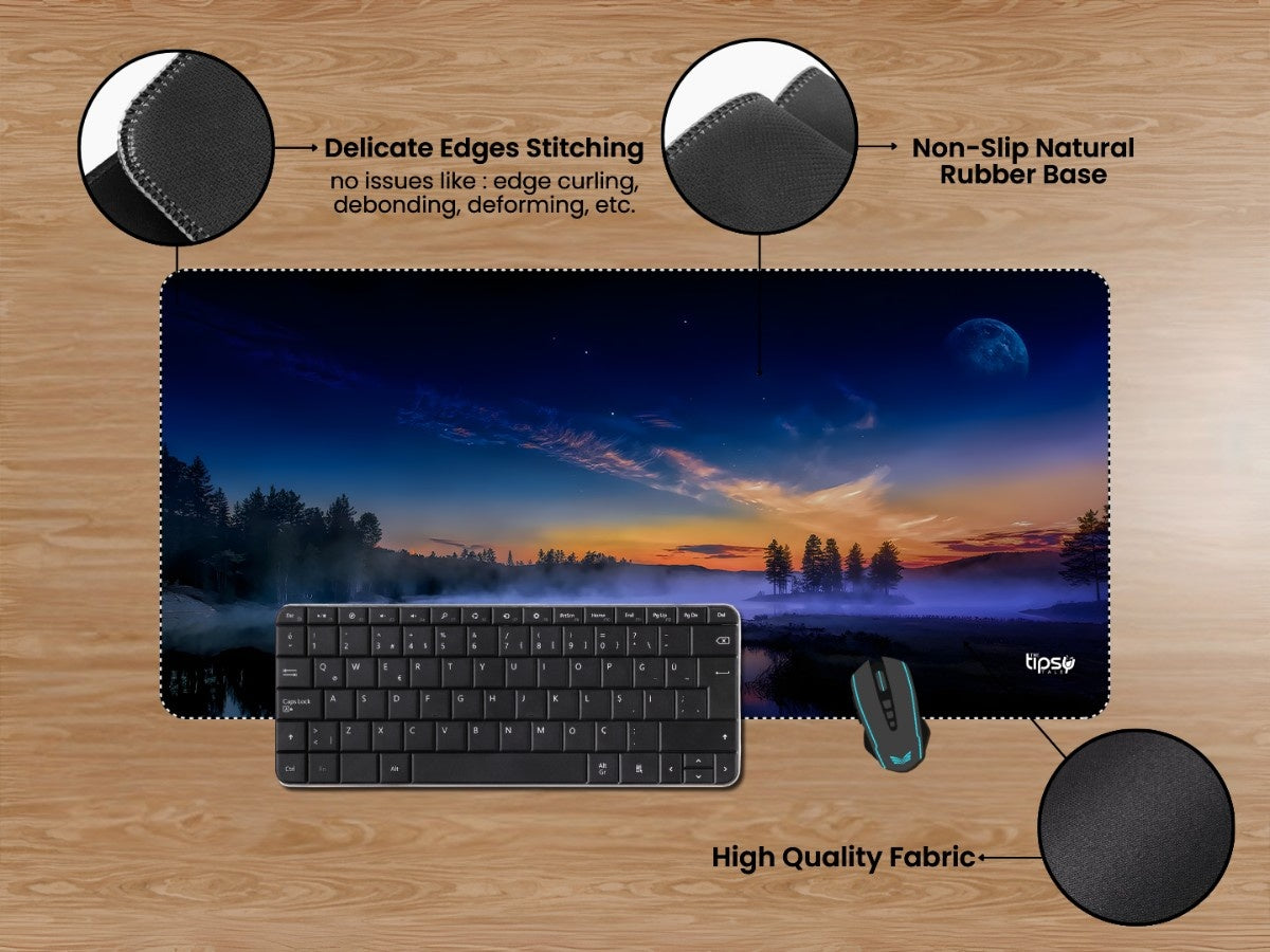 "SERENE FOREST LAKE TWILIGHT " Gaming Mousepad Elevate Your Gaming Experience