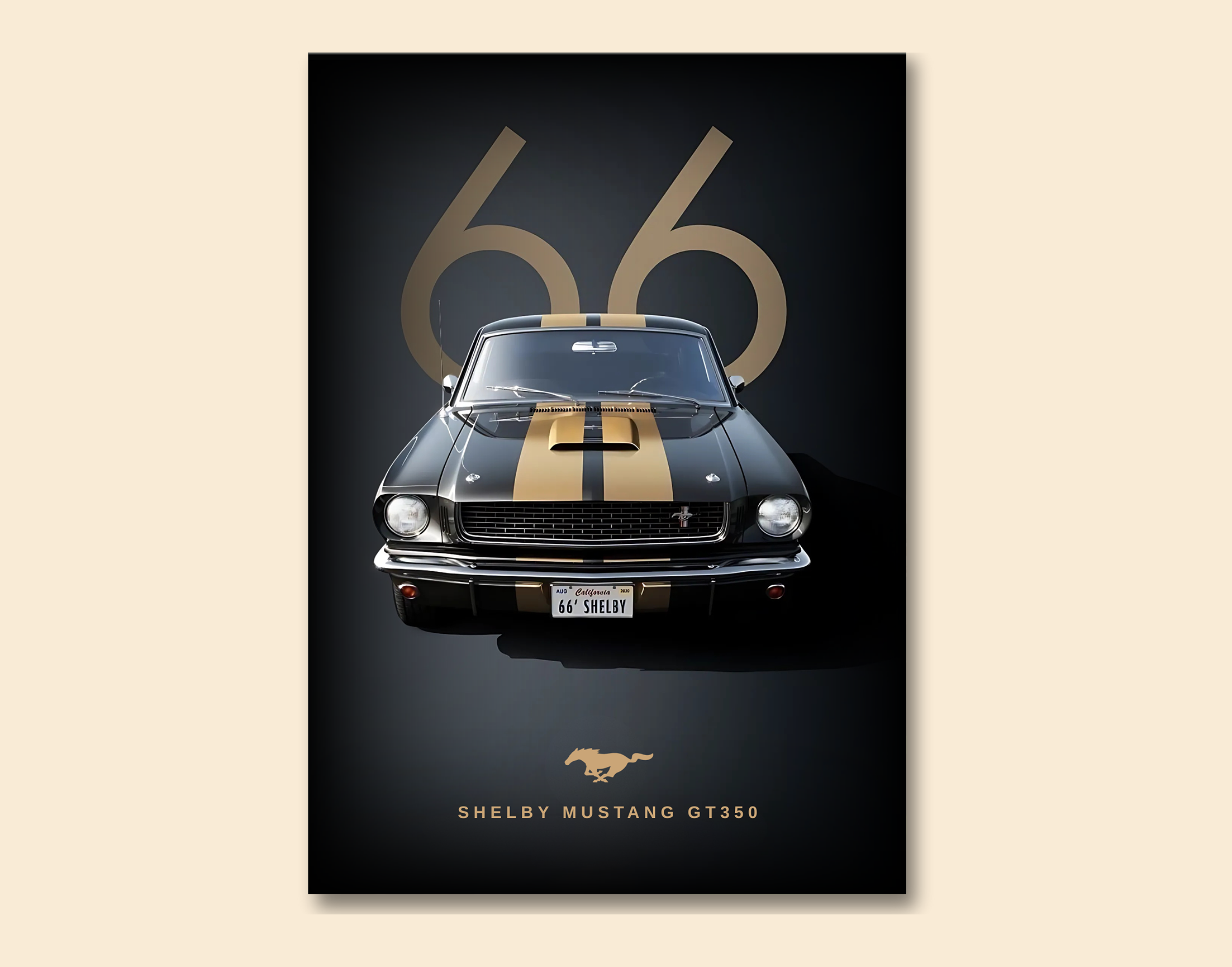 "SHELBY MUSTANG GT350"- Shiny & Sturdy Metallic Poster  Art That Pops & Sticks