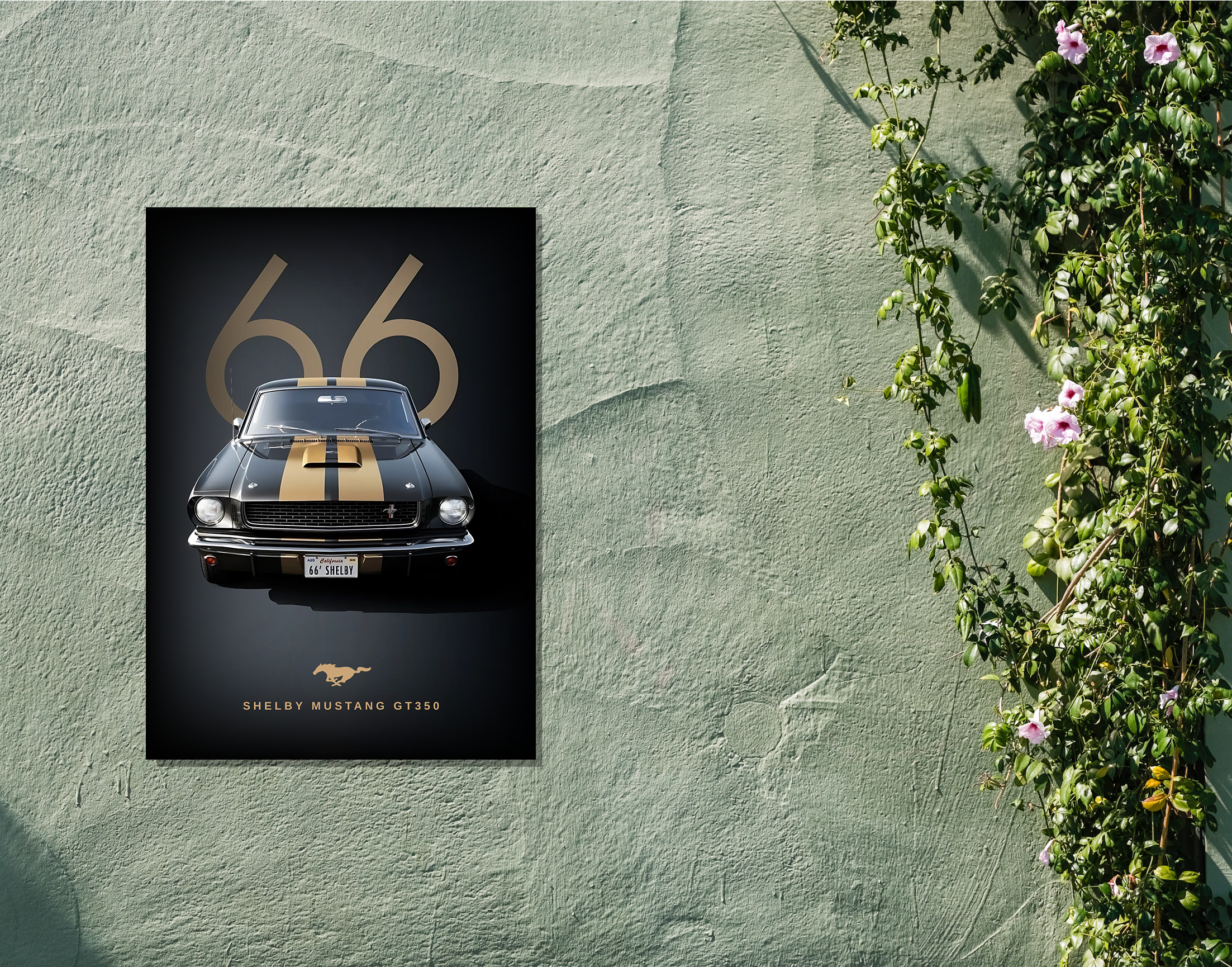 "SHELBY MUSTANG GT350"- Shiny & Sturdy Metallic Poster  Art That Pops & Sticks