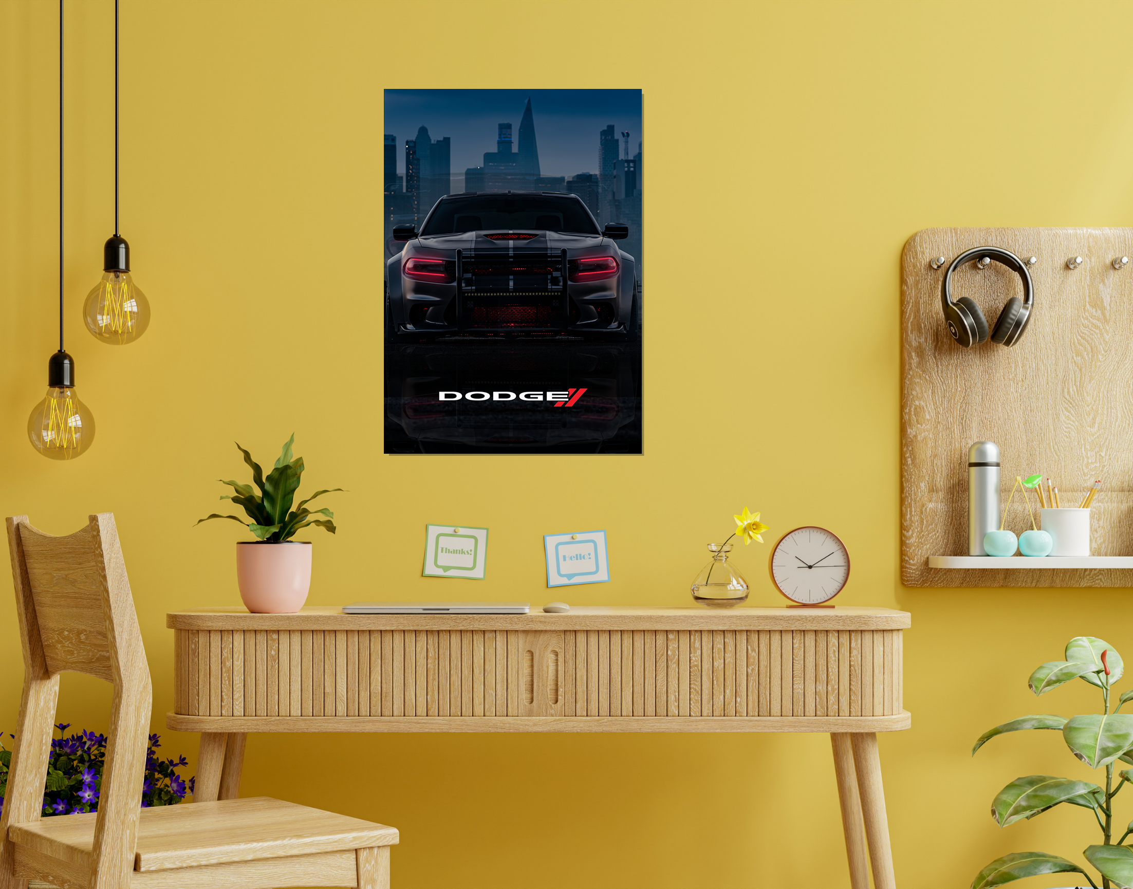 "DODGE CHARGER"- Shiny & Sturdy Metallic Poster  Art That Pops & Sticks