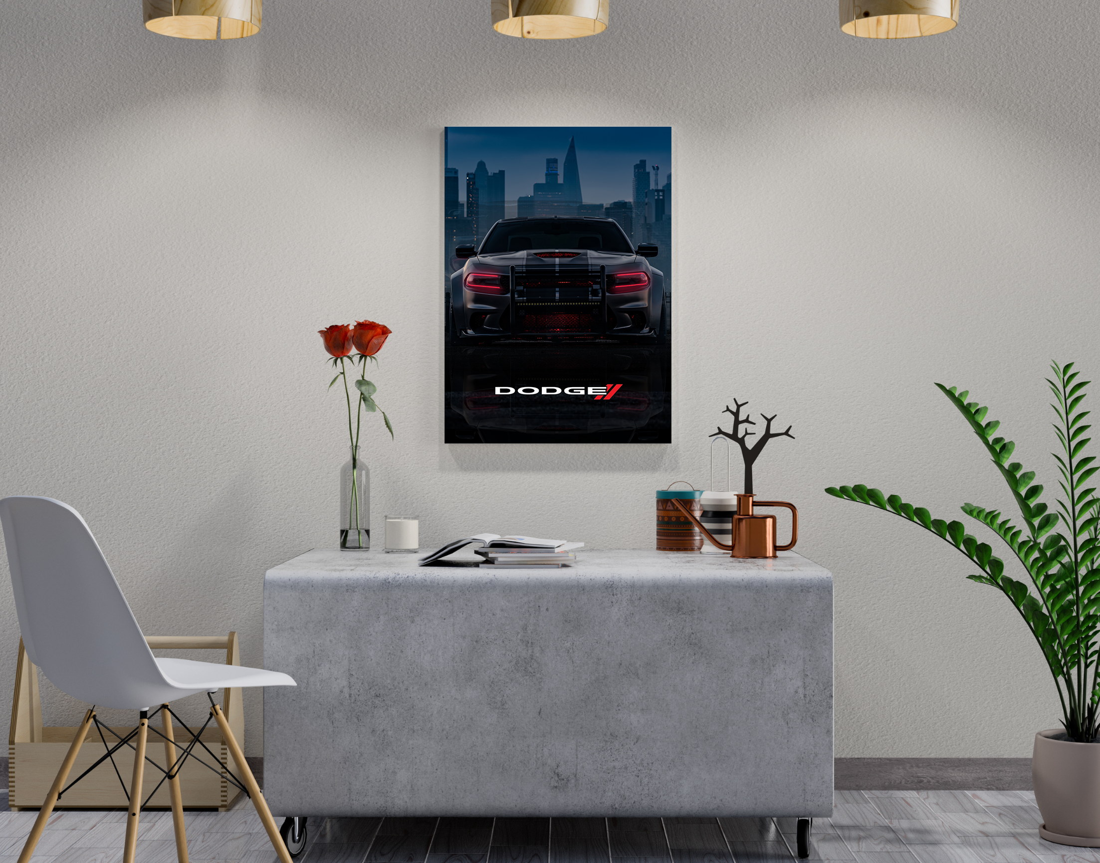 "DODGE CHARGER"- Shiny & Sturdy Metallic Poster  Art That Pops & Sticks
