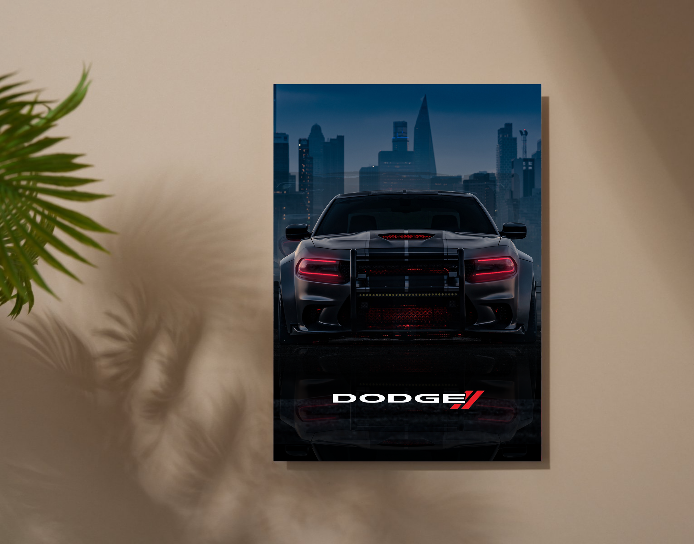 "DODGE CHARGER"- Shiny & Sturdy Metallic Poster  Art That Pops & Sticks