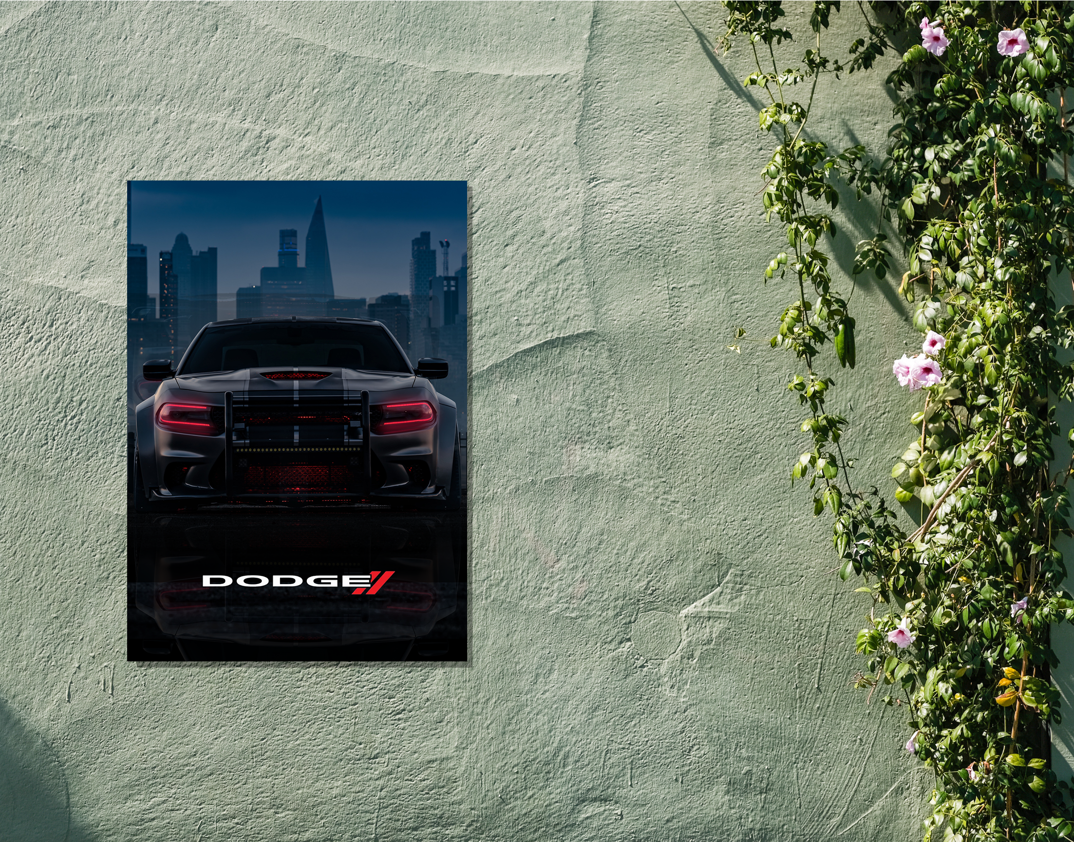 "DODGE CHARGER"- Shiny & Sturdy Metallic Poster  Art That Pops & Sticks
